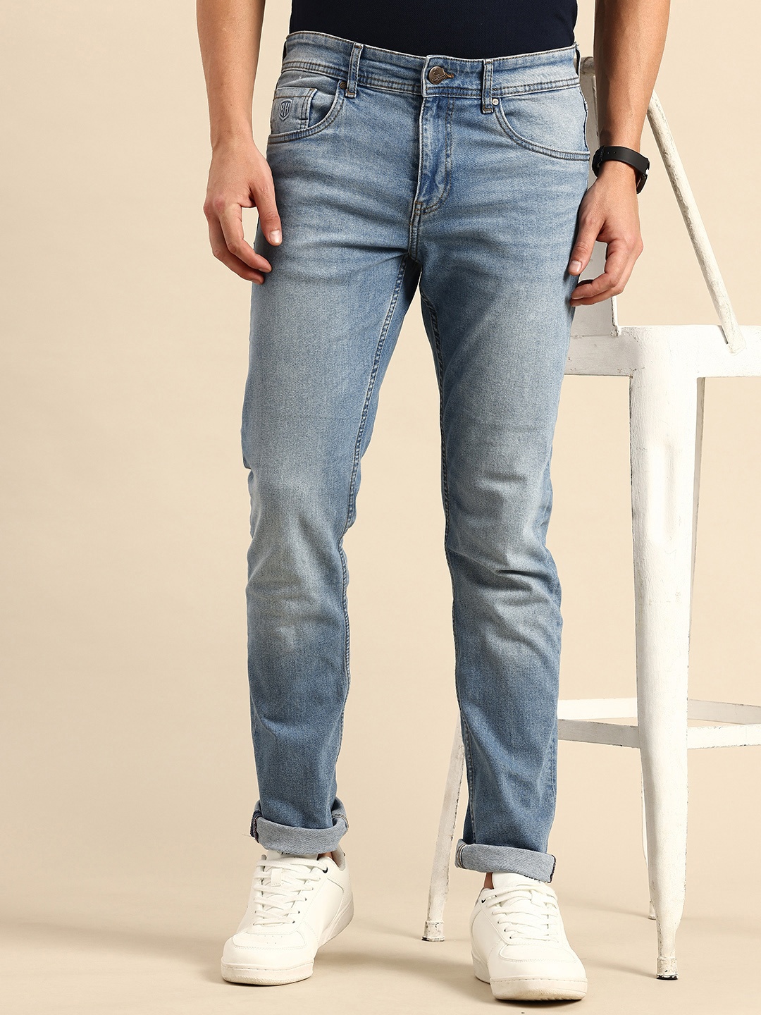 

Being Human Men Slim Fit Light Fade Stretchable Jeans, Blue