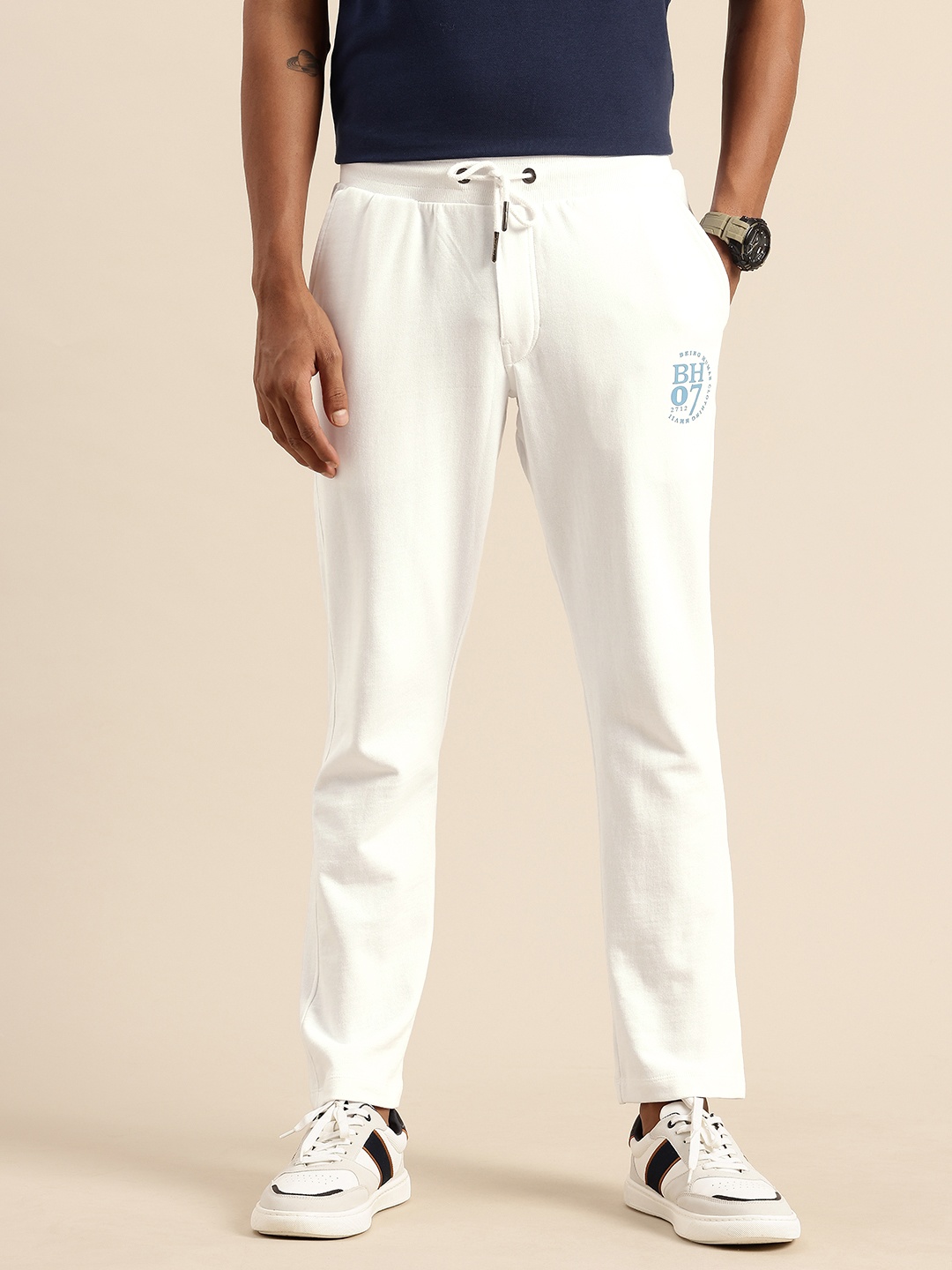 

Being Human Men Pure Cotton Track Pant, White