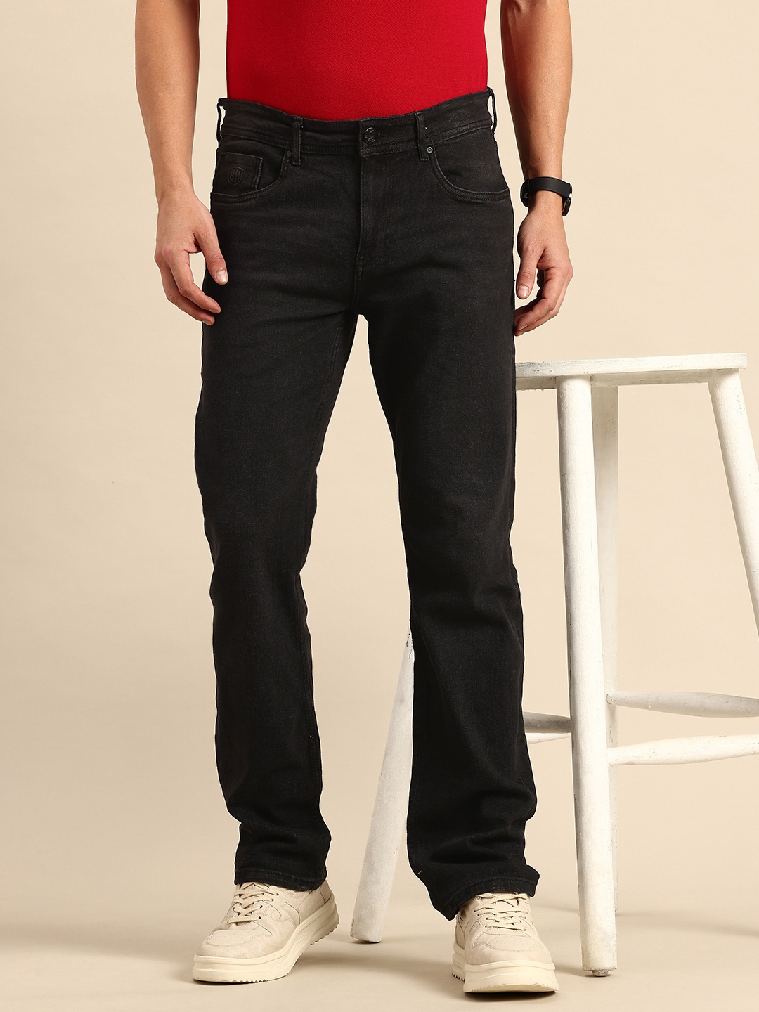 

Being Human Men Straight Fit Light Fade Stretchable Jeans, Black