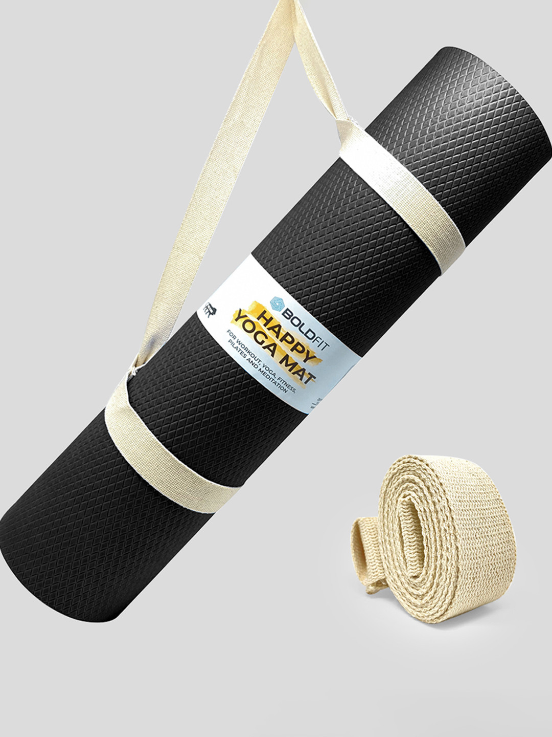 

BOLDFIT Black Waterproof EVA Yoga Mat-4 mm