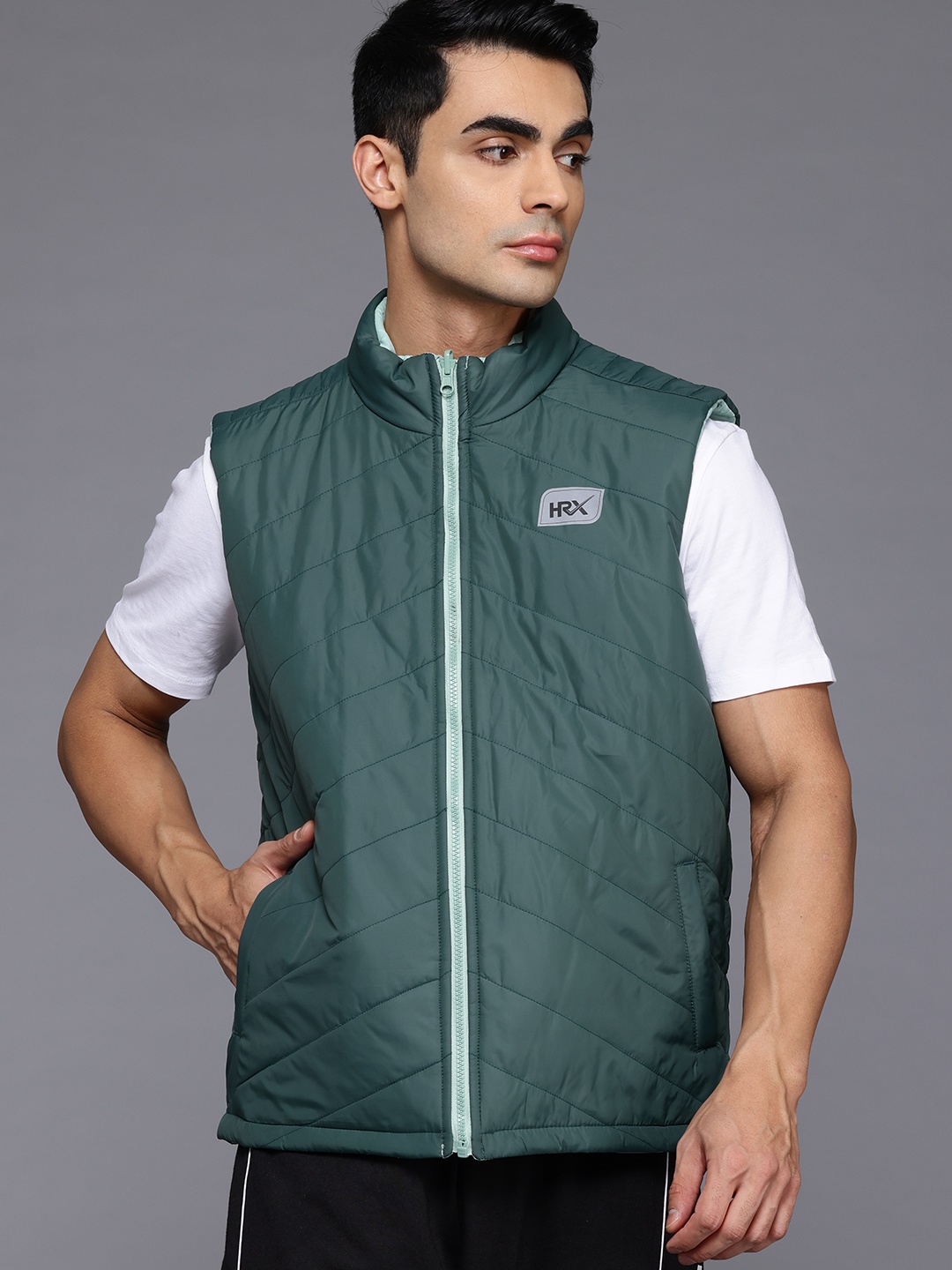 

HRX by Hrithik Roshan Men Reversible Padded Jacket, Green