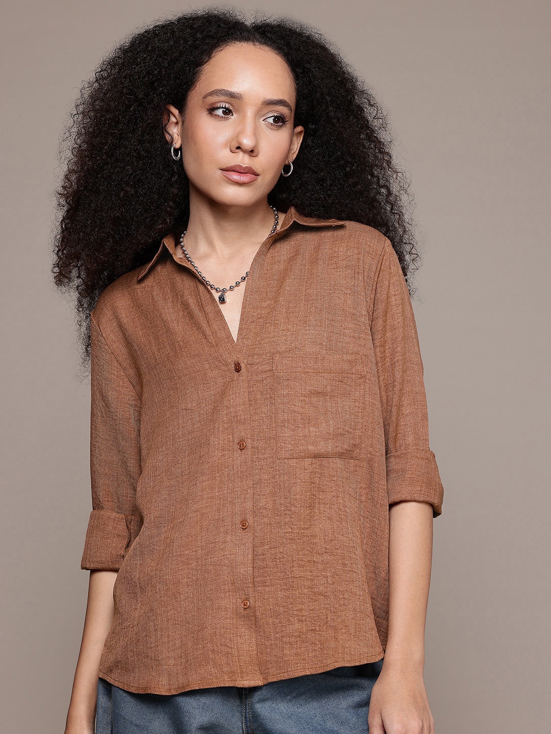 

The Roadster Lifestyle Co. Casual Shirt, Brown