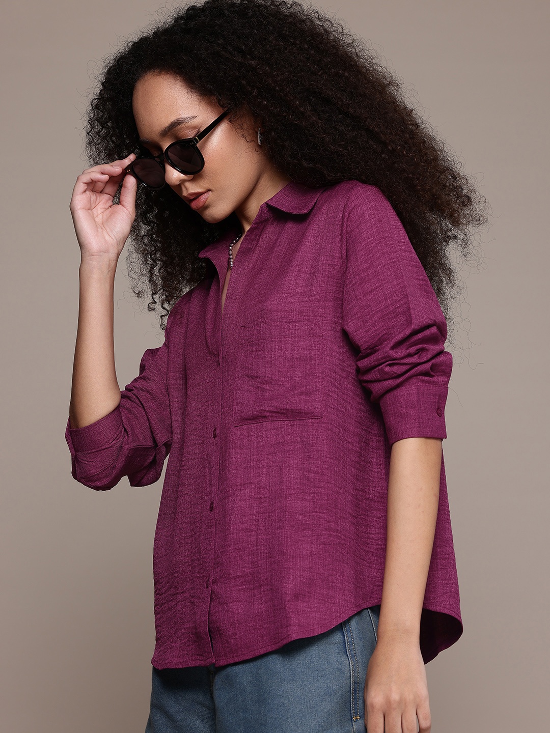 

The Roadster Lifestyle Co. Casual Shirt, Fuchsia