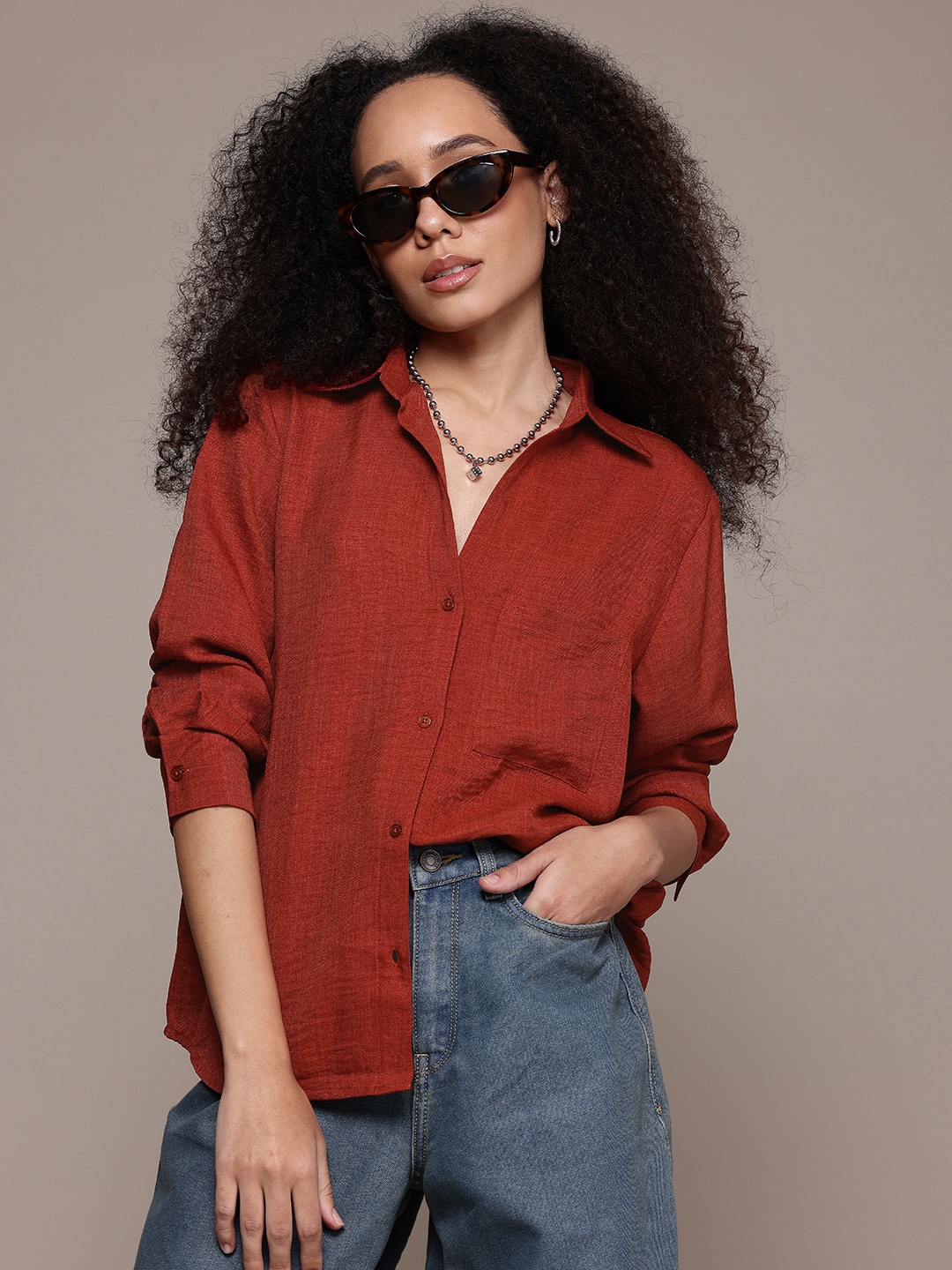 

The Roadster Lifestyle Co. Casual Shirt, Rust
