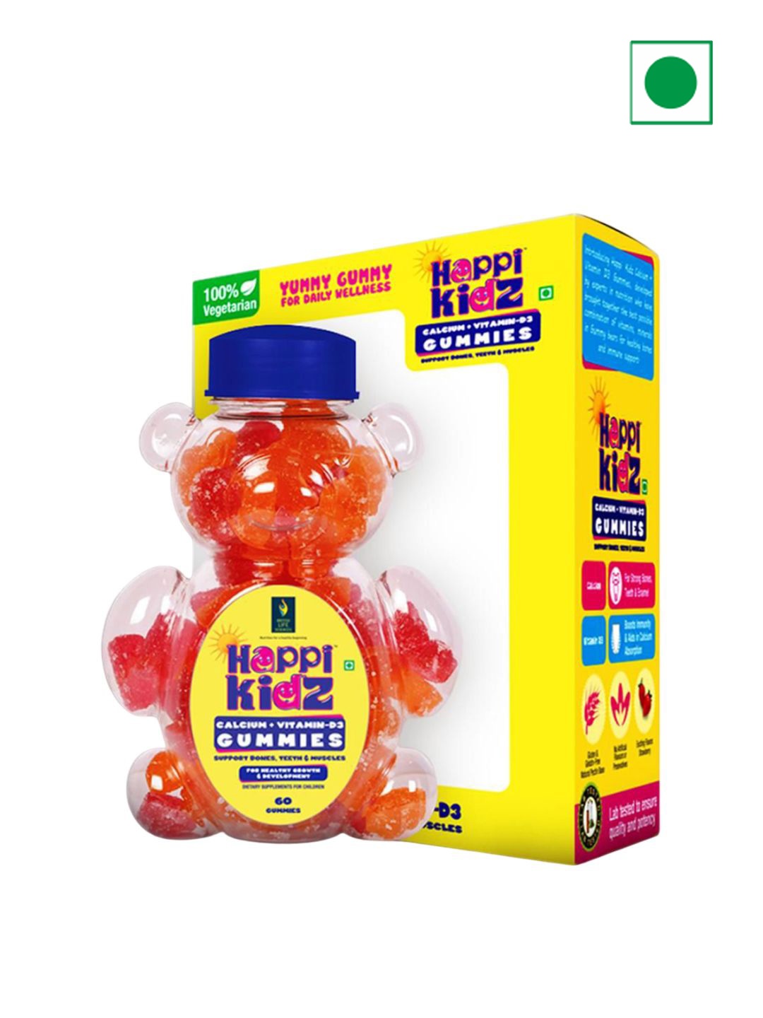 

British Life Sciences Happikidz Calcium & Vitamin D Gummies - 60 N, White