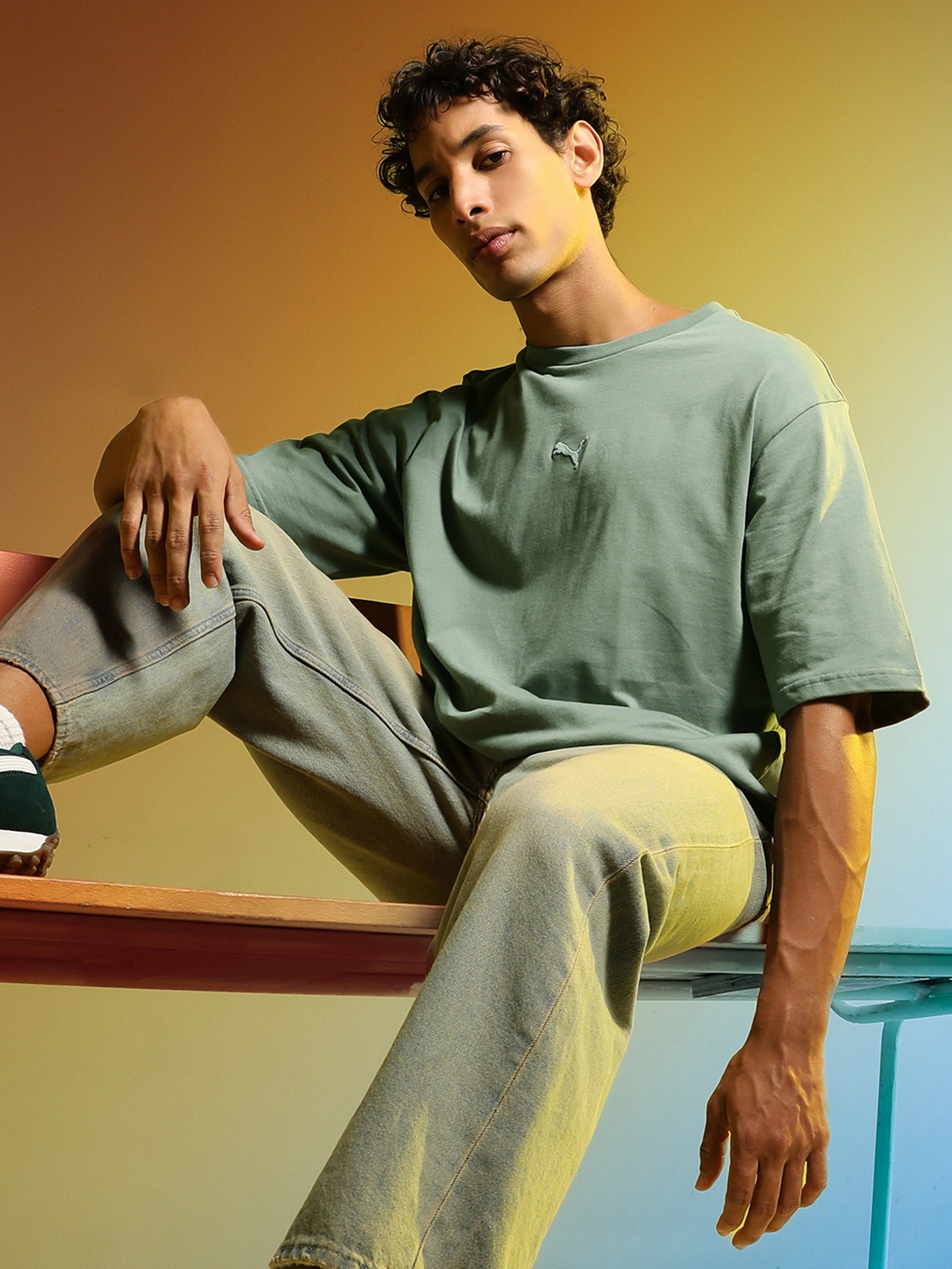 

Puma Oversized Fit Cotton T-Shirt, Green