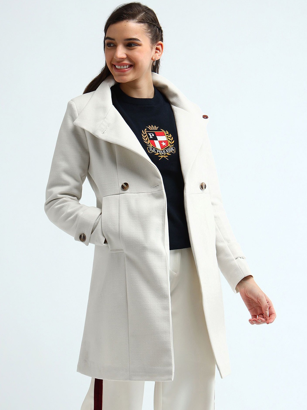 

U.S. Polo Assn. Women Women Longline Tailored Jacket, White