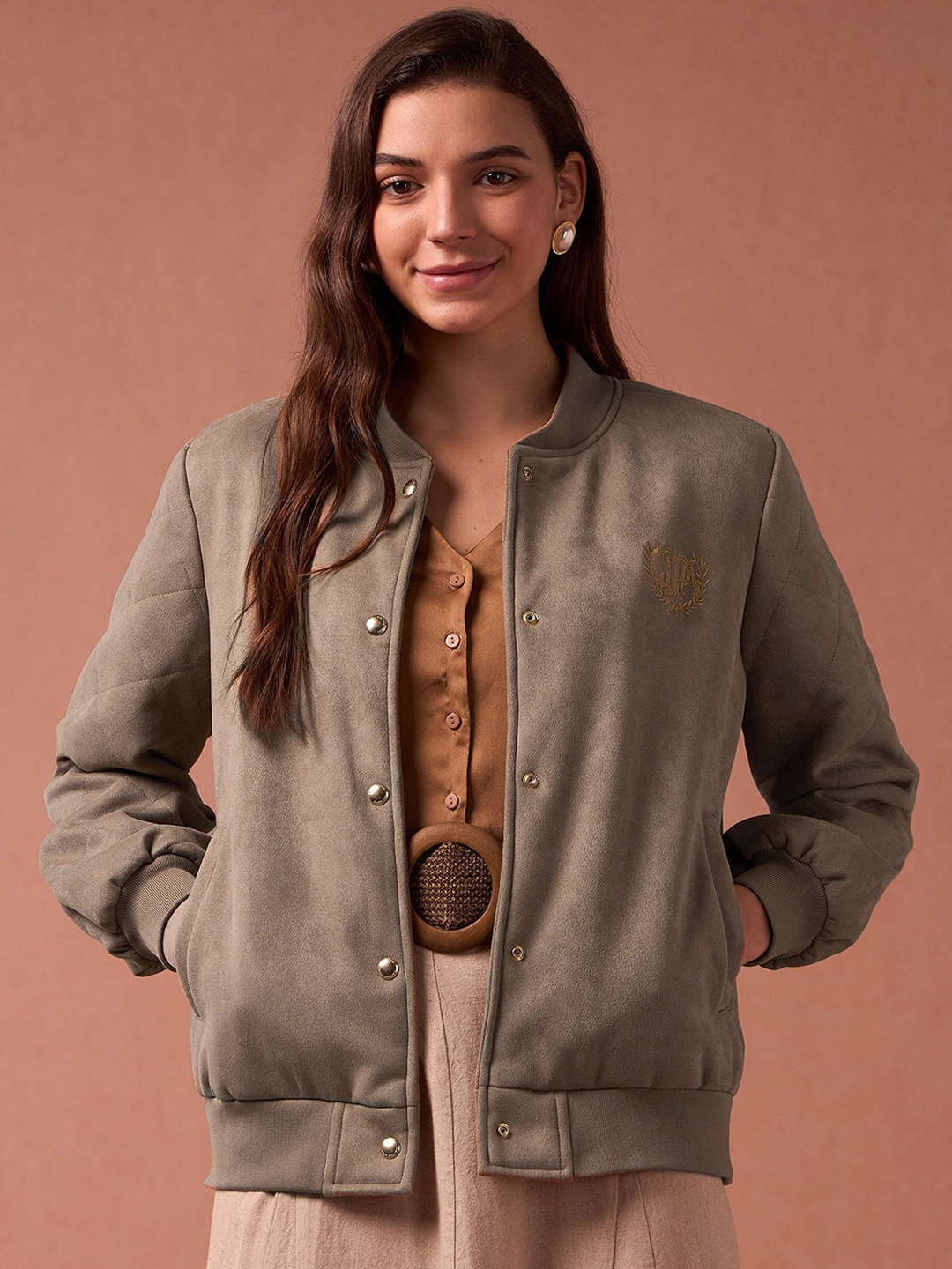 

U.S. Polo Assn. Women Women Bomber Jacket, Beige