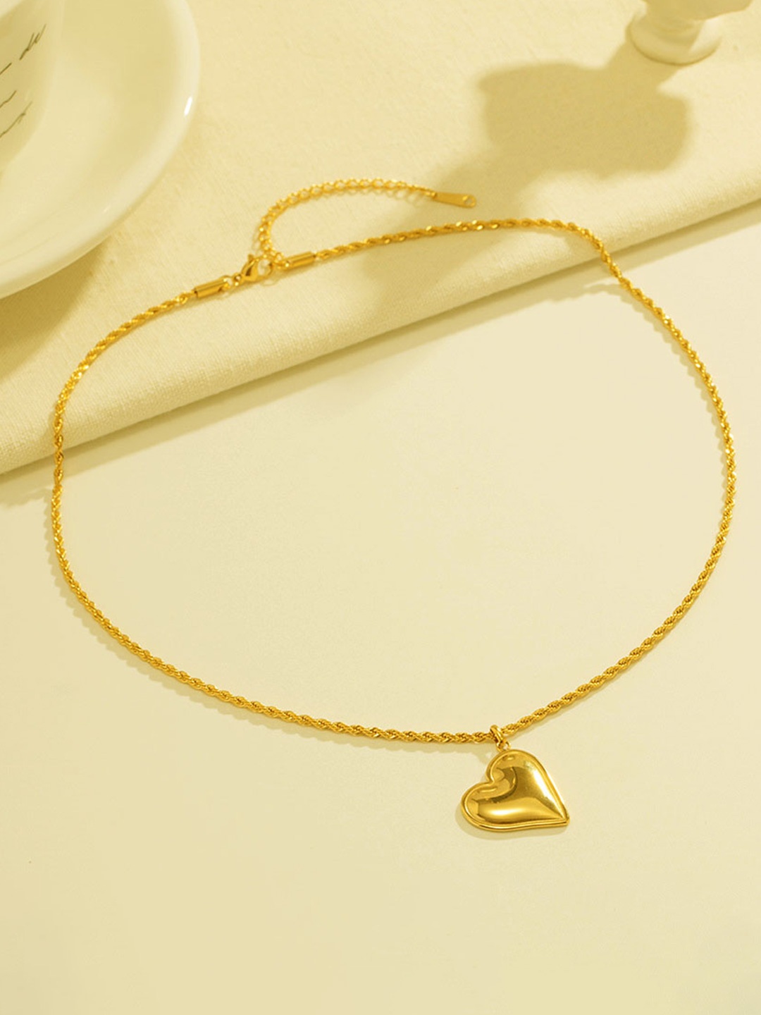 

MYKI Gold-Plated Alluring Stainless Steel Heart Shaped Pendant With Chain
