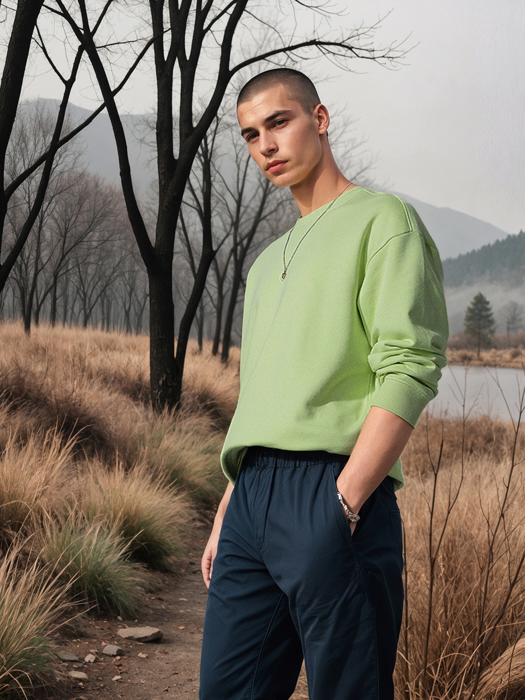 

H&M Men Relaxed Fit Sweatshirt, Lime green