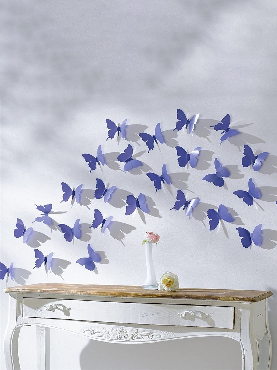 

Asian royal Blue & White Printed Butterfly Waterproof Wall Stickers