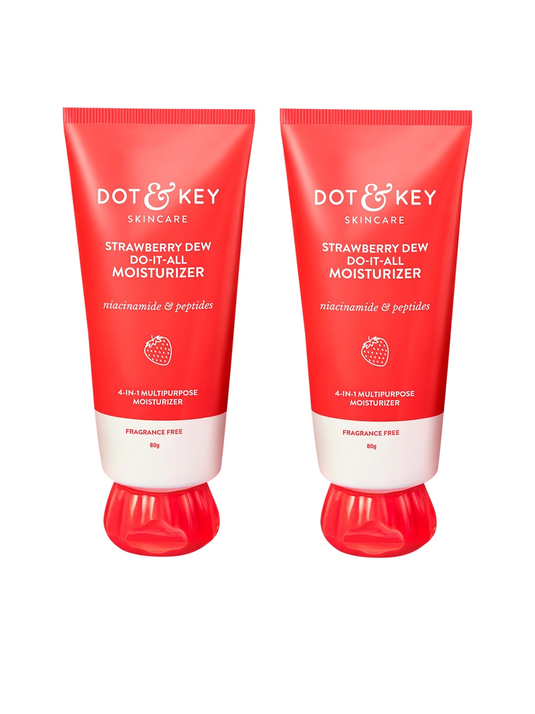 

DOT & KEY Set of 2 Strawberry Dew Do-It-All Moisturizer - 80 g each, Red