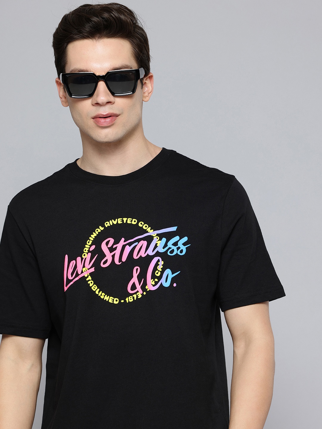 

Levis Brand Logo Printed Pure Cotton T-shirt, Black
