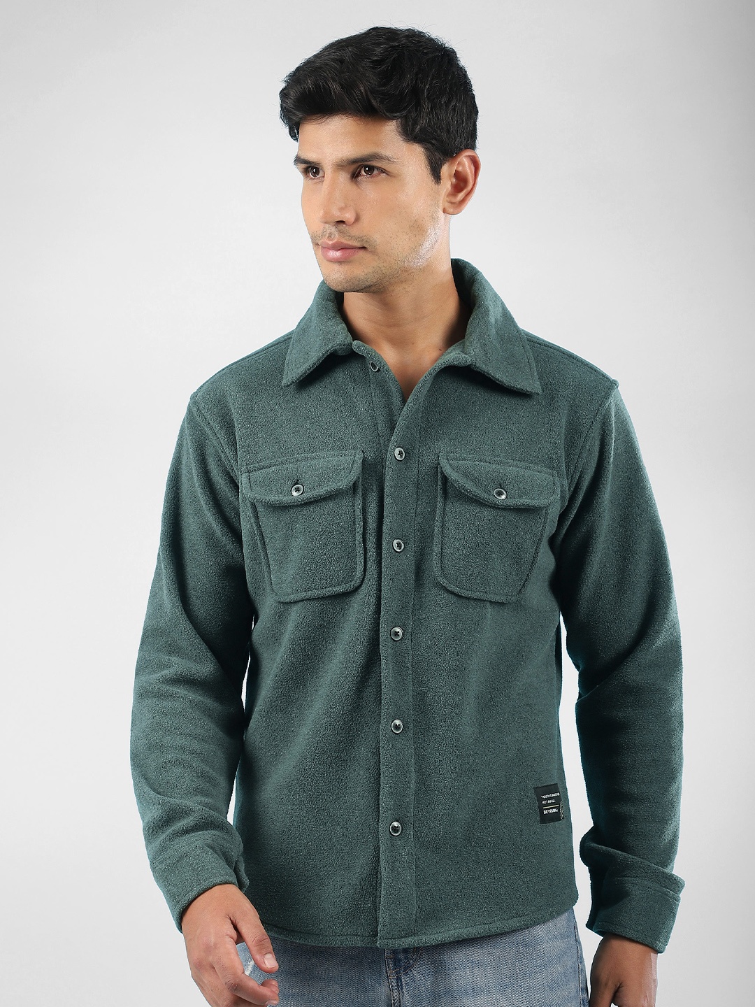 

Beyoung Men Woollen Fashion Jacket, Green