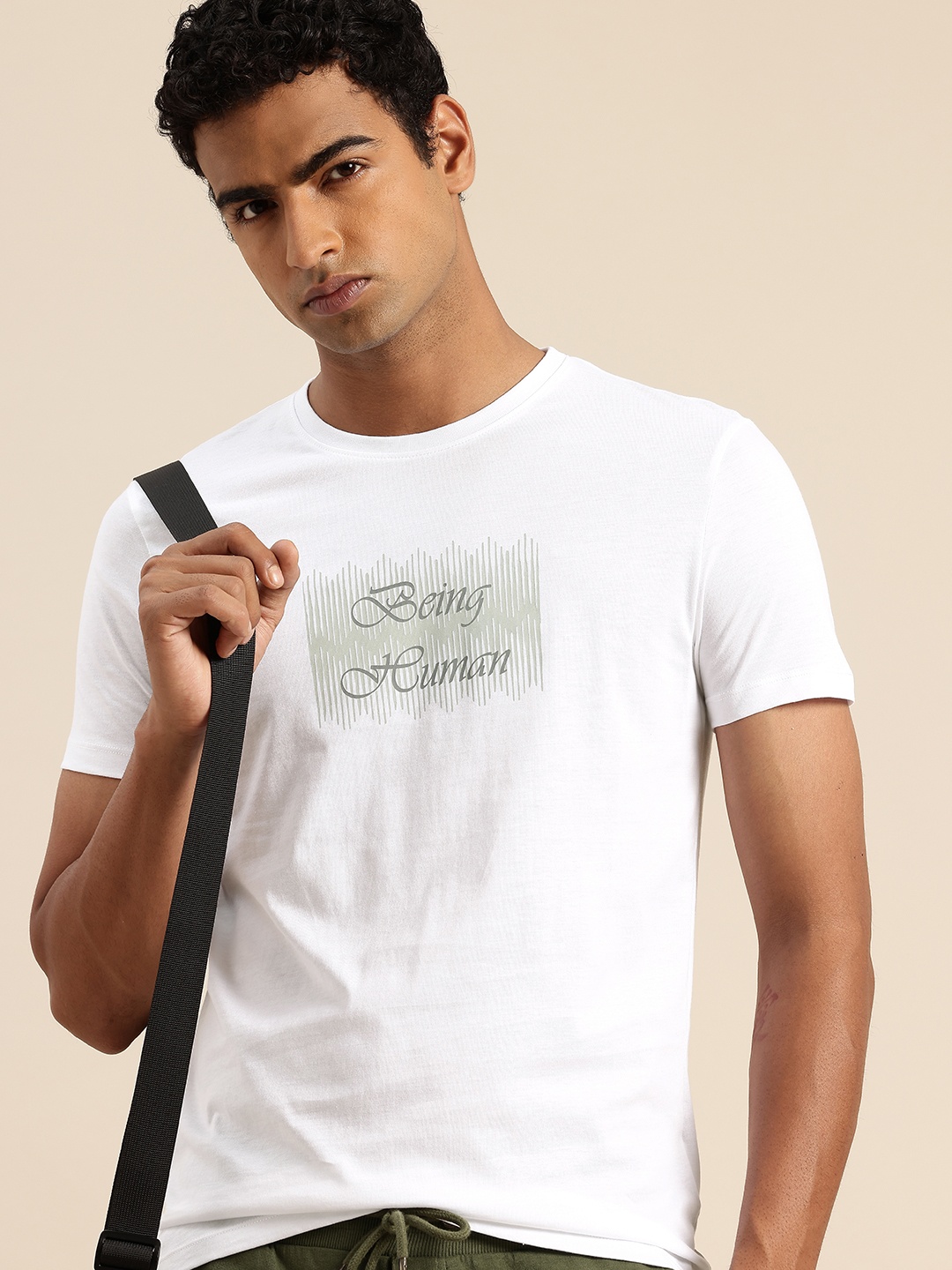 

Being Human Typography Printed Pure Cotton T-shirt, White