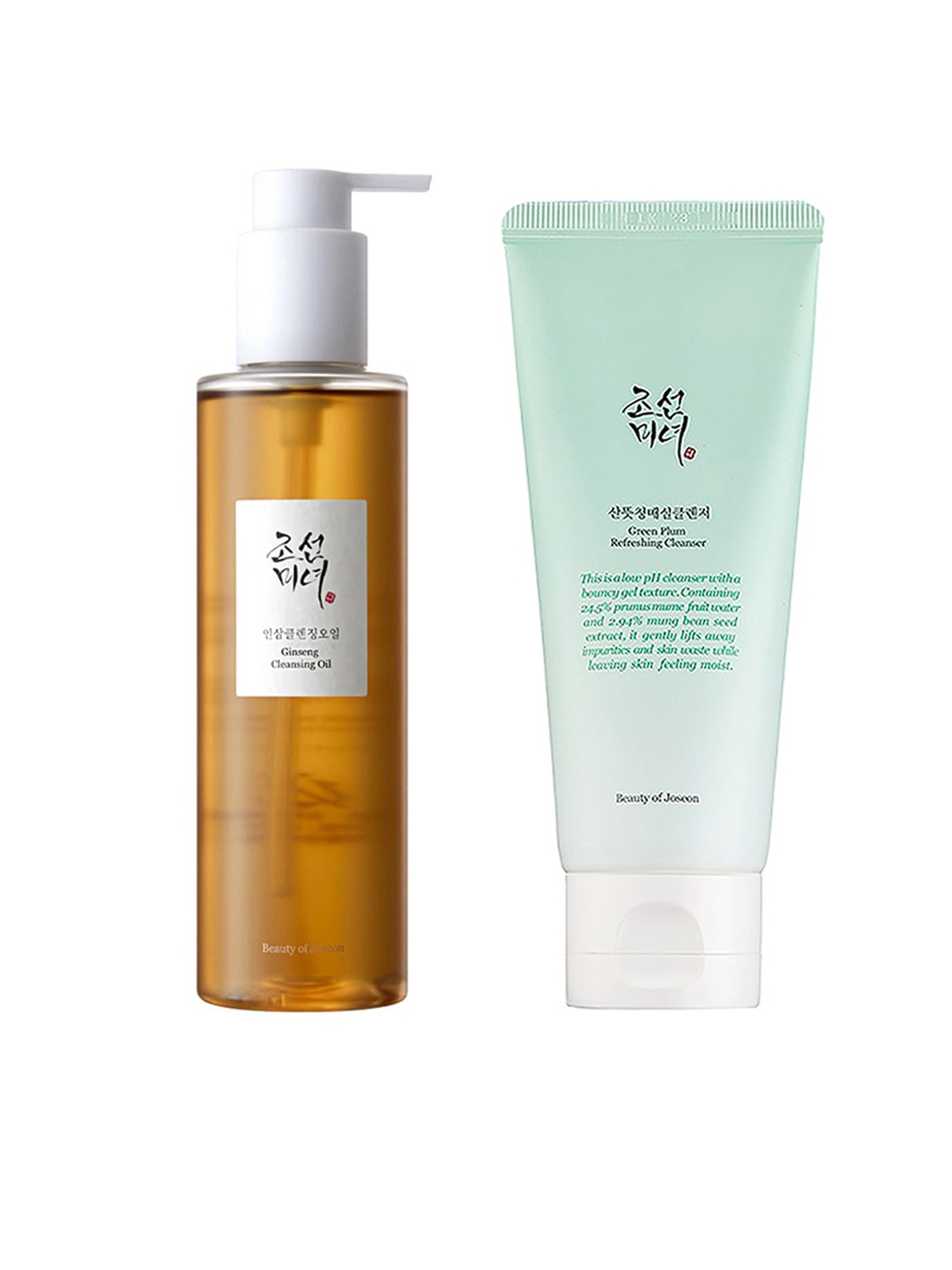 

Beauty of Joseon Set of Ginseng Cleansing Oil 210ml & Green Plum Cleanser 100ml, White