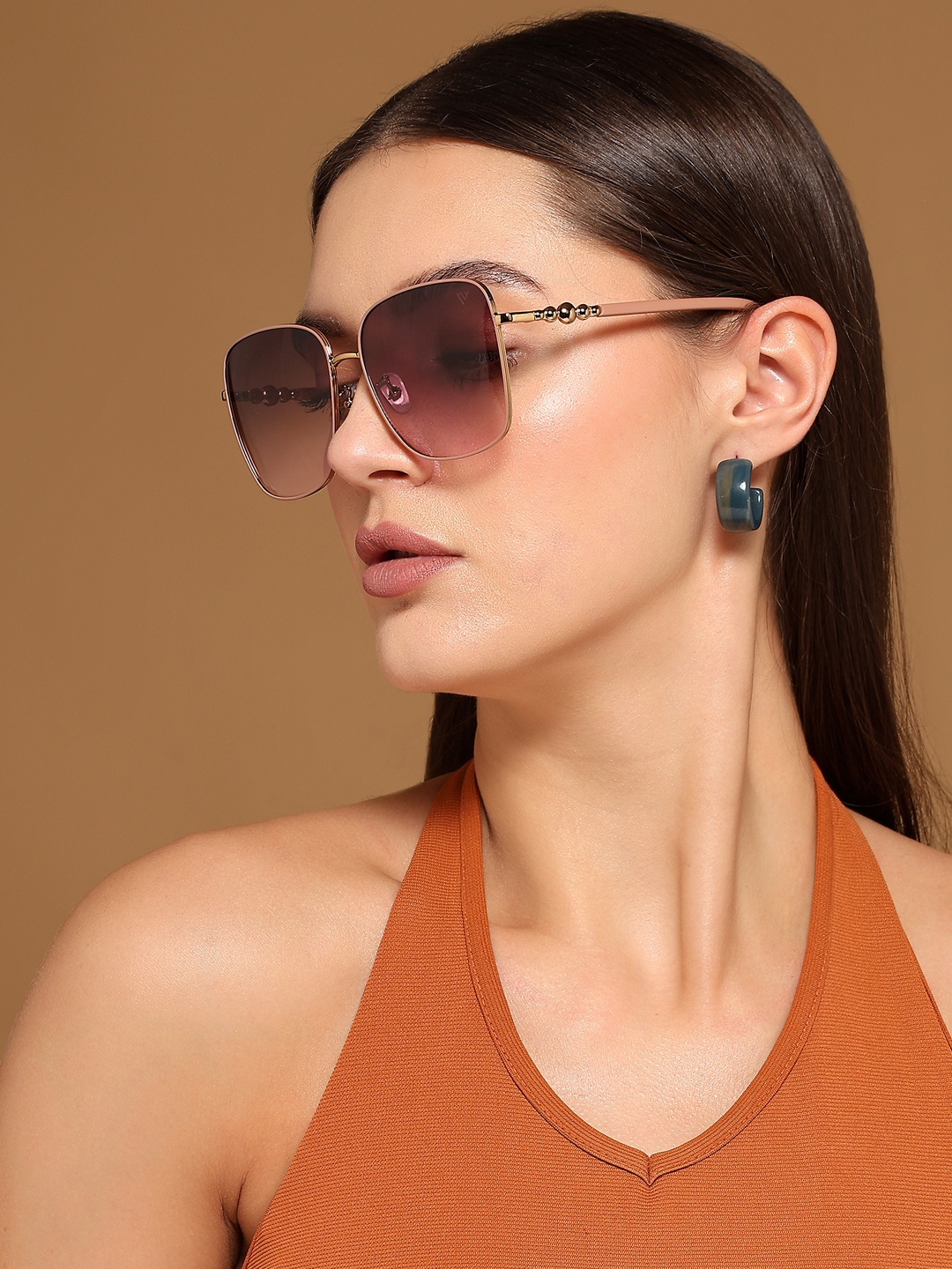 

Voyage Unisex Square Sunglasses with UV Protected Lens, Pink