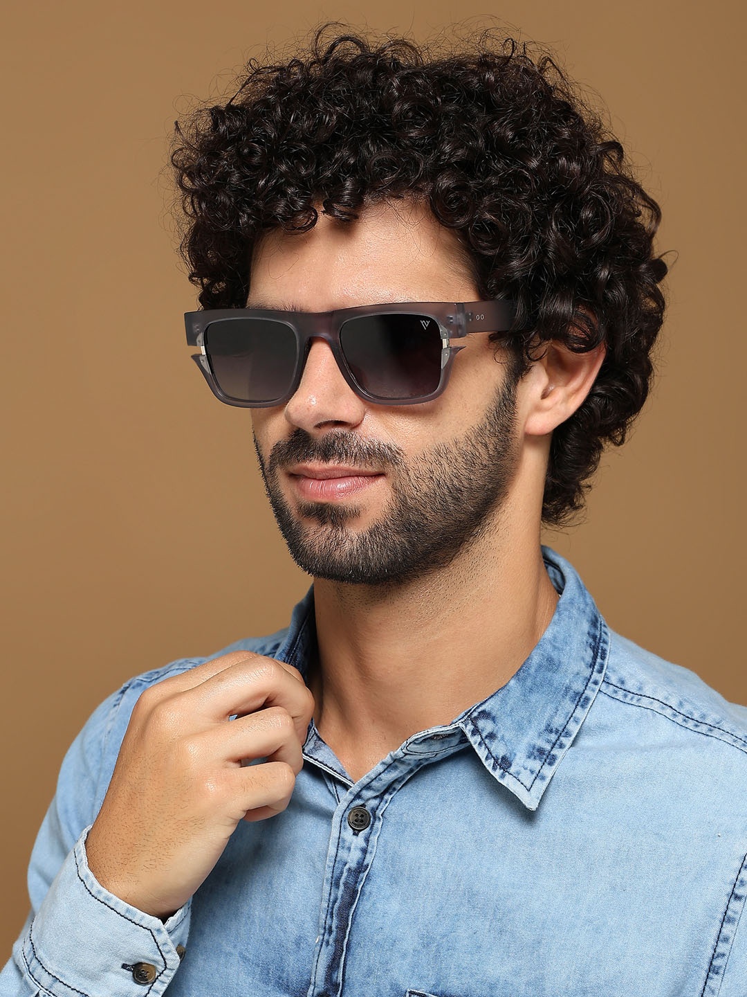 

Voyage Unisex Wayfarer Sunglasses with Polarised Lens, Grey