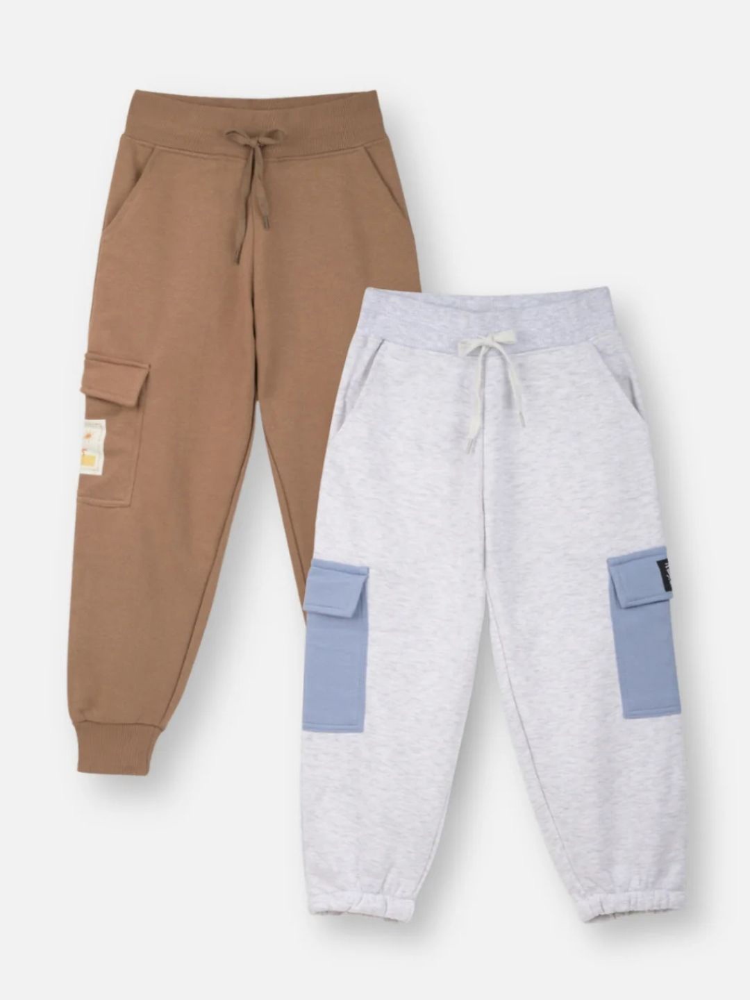 

Nap Chief Kids Unisex Pack Of 2 Mid-Rise Cargo Joggers, Grey