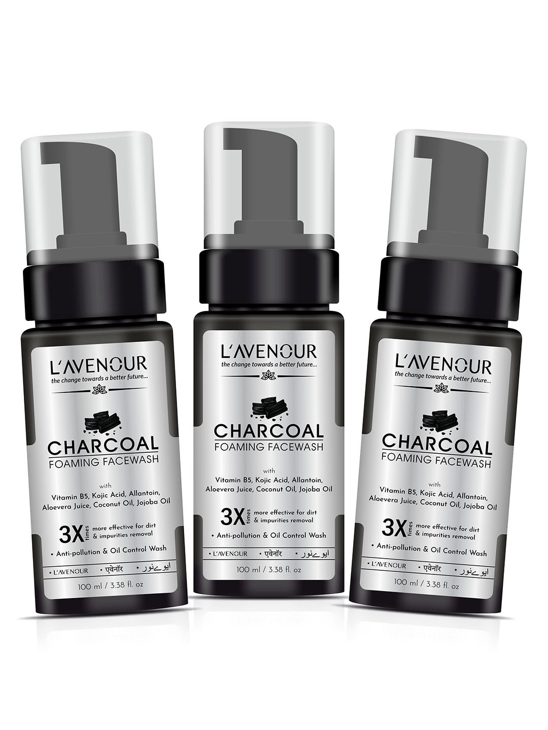 

L'AVENOUR Set Of 3 Coffee Face Wash - 100 ml Each, Brown