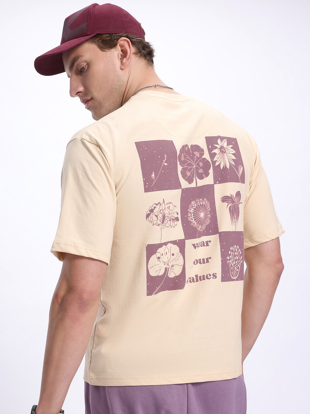 

glitchez Everyday Essentials Floral Print T-shirt, Cream