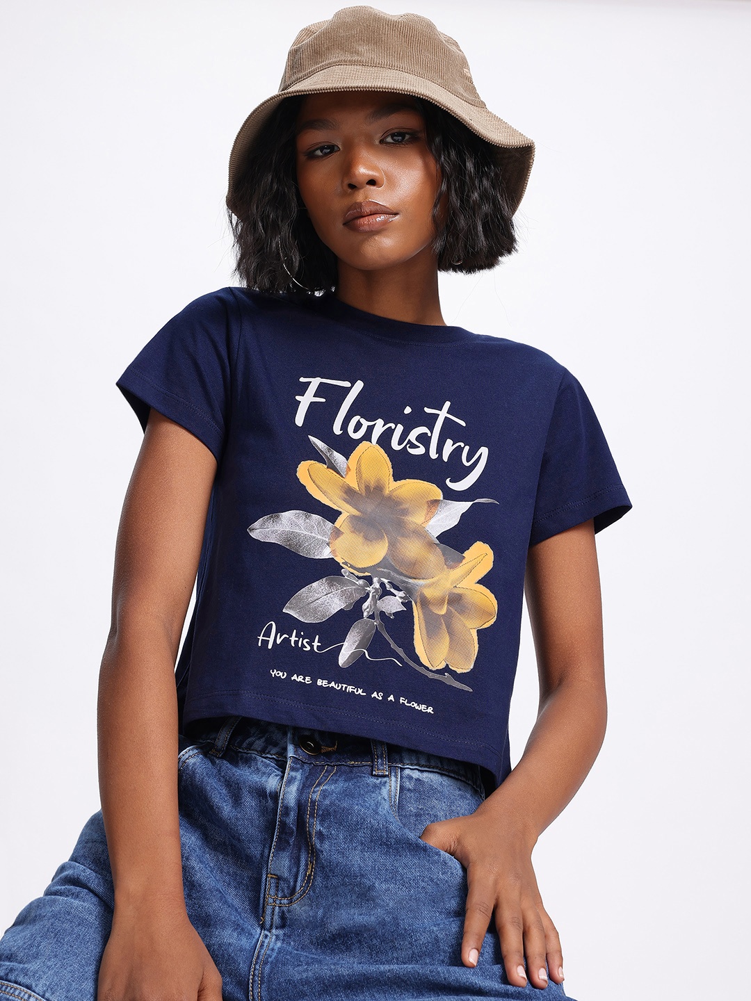 

glitchez Limitless Love Printed T-shirt, Navy blue