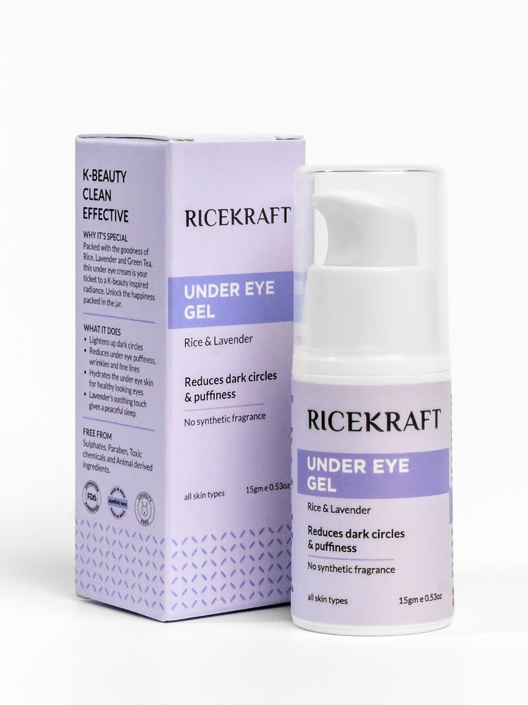 

Ricekraft Rice & Green Tea Under Eye Gel - 15g, White
