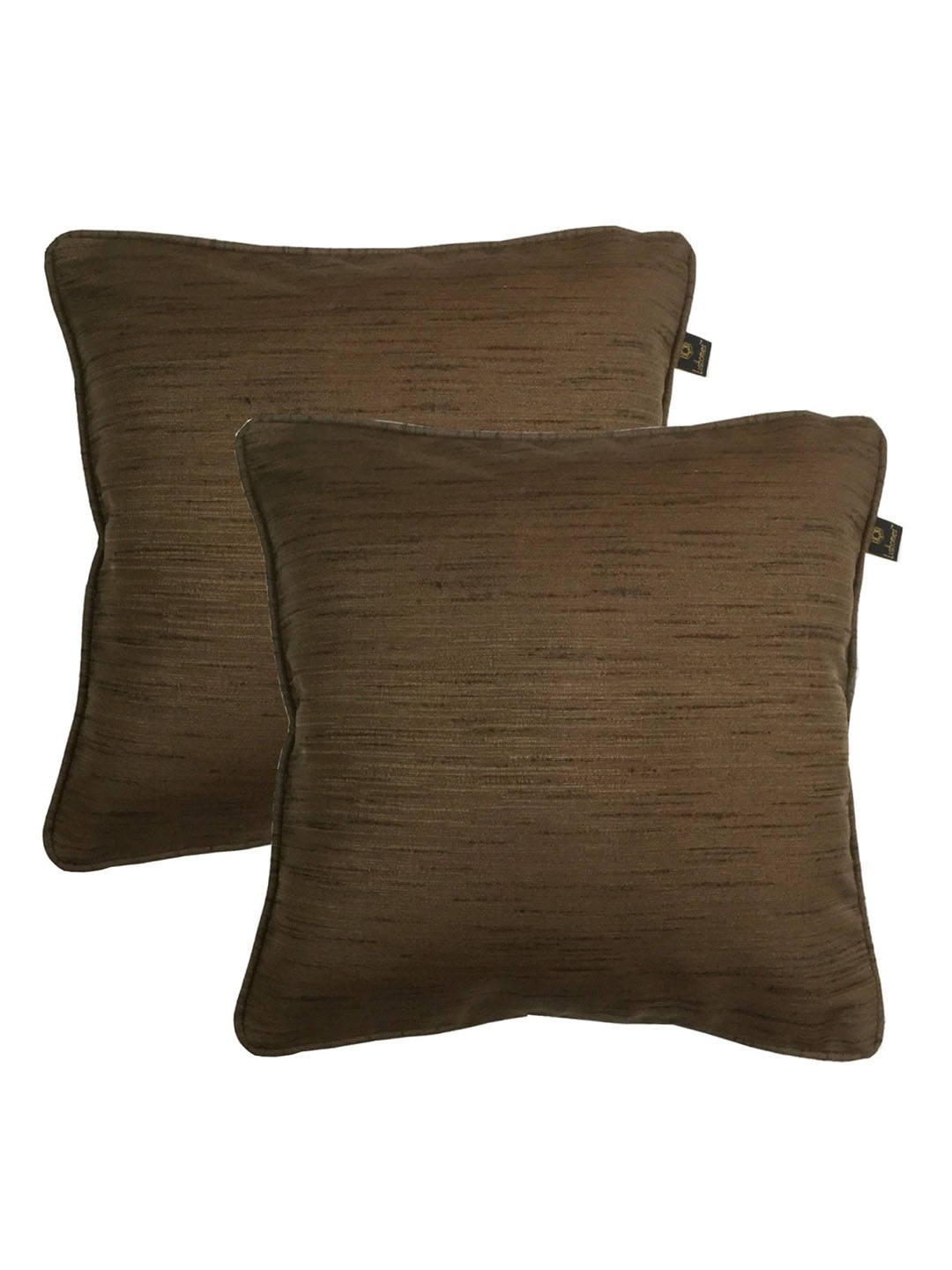 

Lushomes Set of 2 Brown Square Cushion Covers