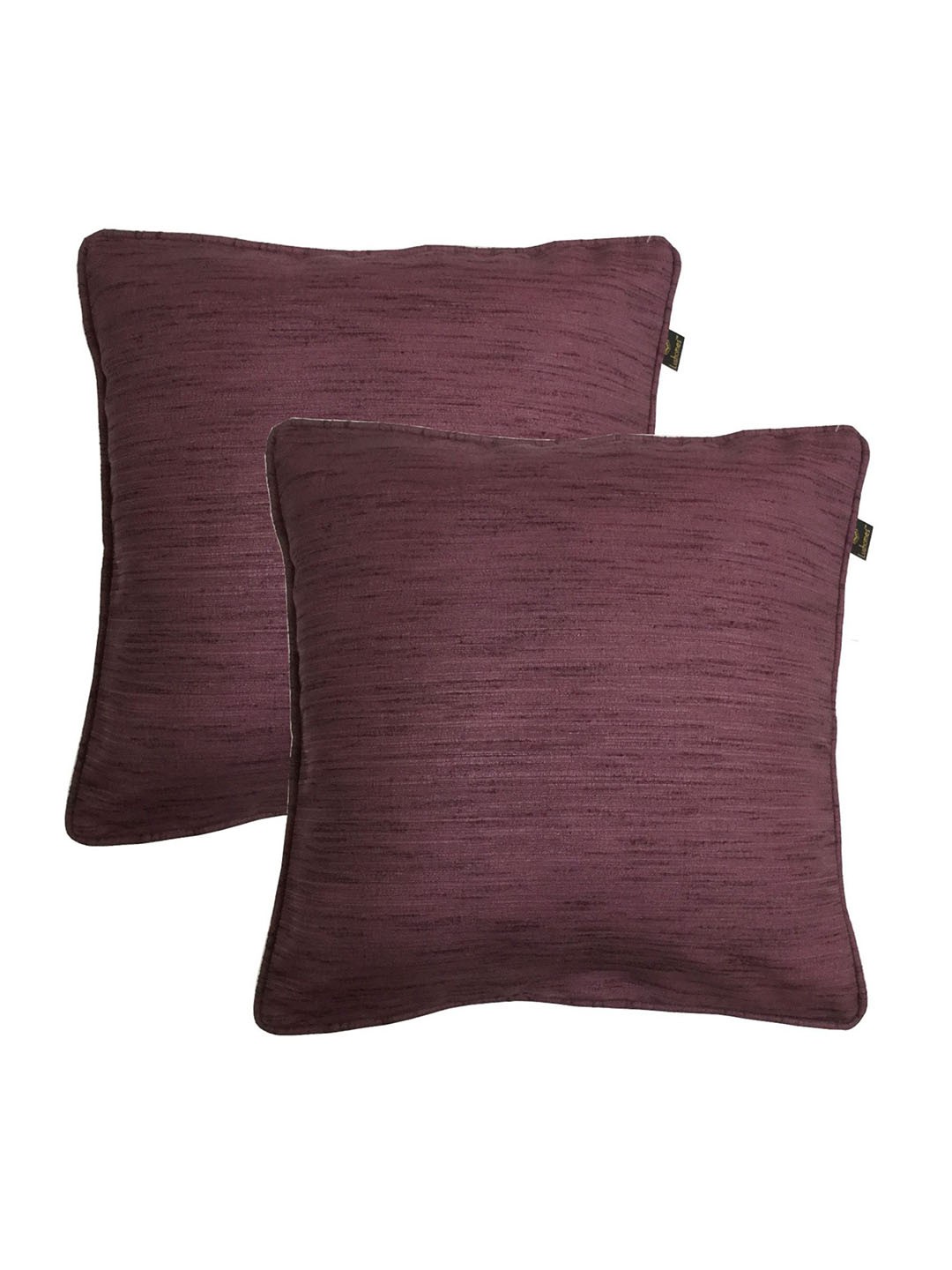 

Lushomes Purple 2 Pieces Textured Silk Square Cushion Covers