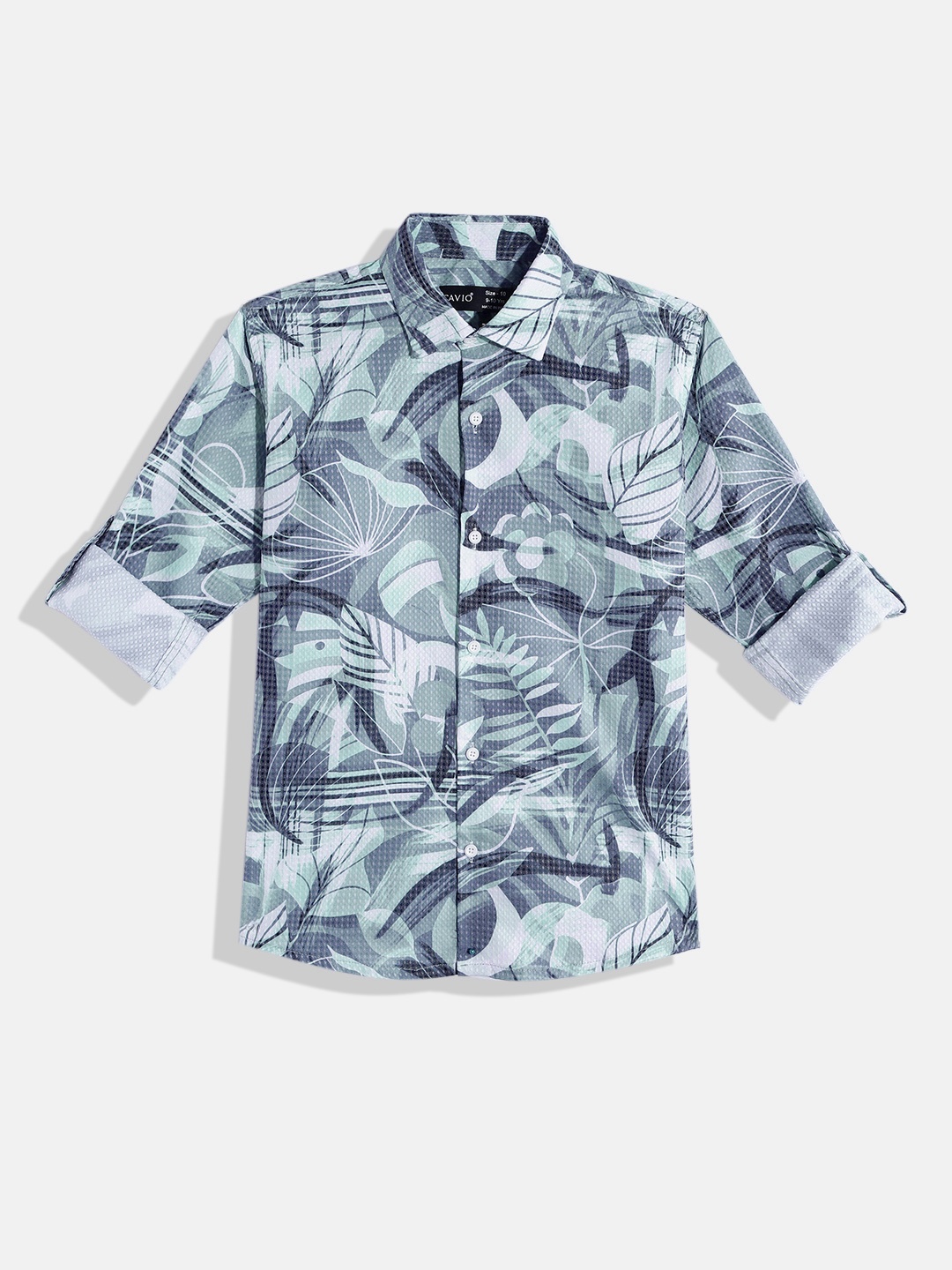 

CAVIO Boys Comfort Printed Pure Cotton Casual Shirt, Sea green