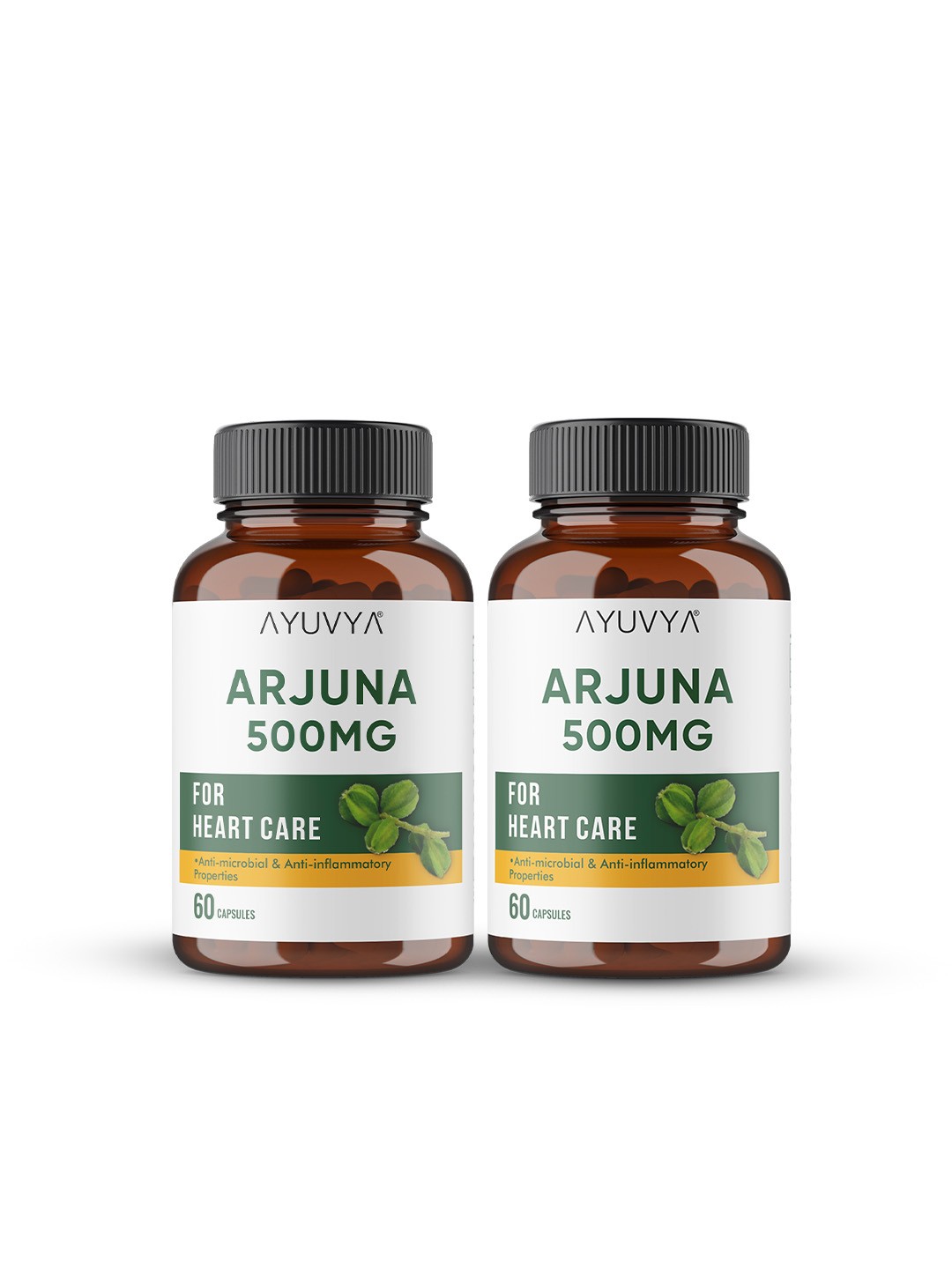 

Ayuvya Set Of 2 Arjuna Capsules For Immunity Booster - 60 Capsules Each, Transparent