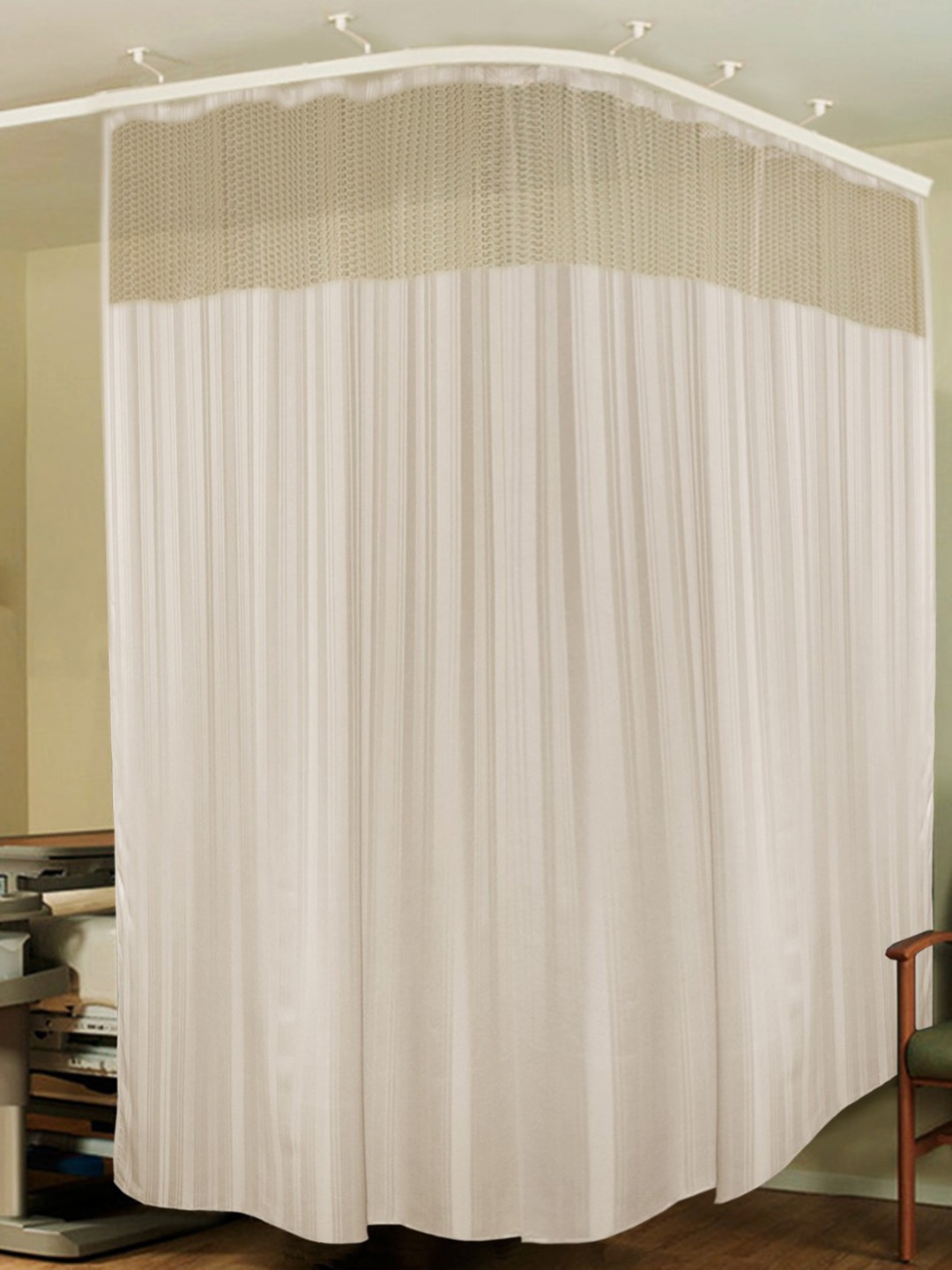 

Lushomes Cream-Coloured Long Door Partition Curtains