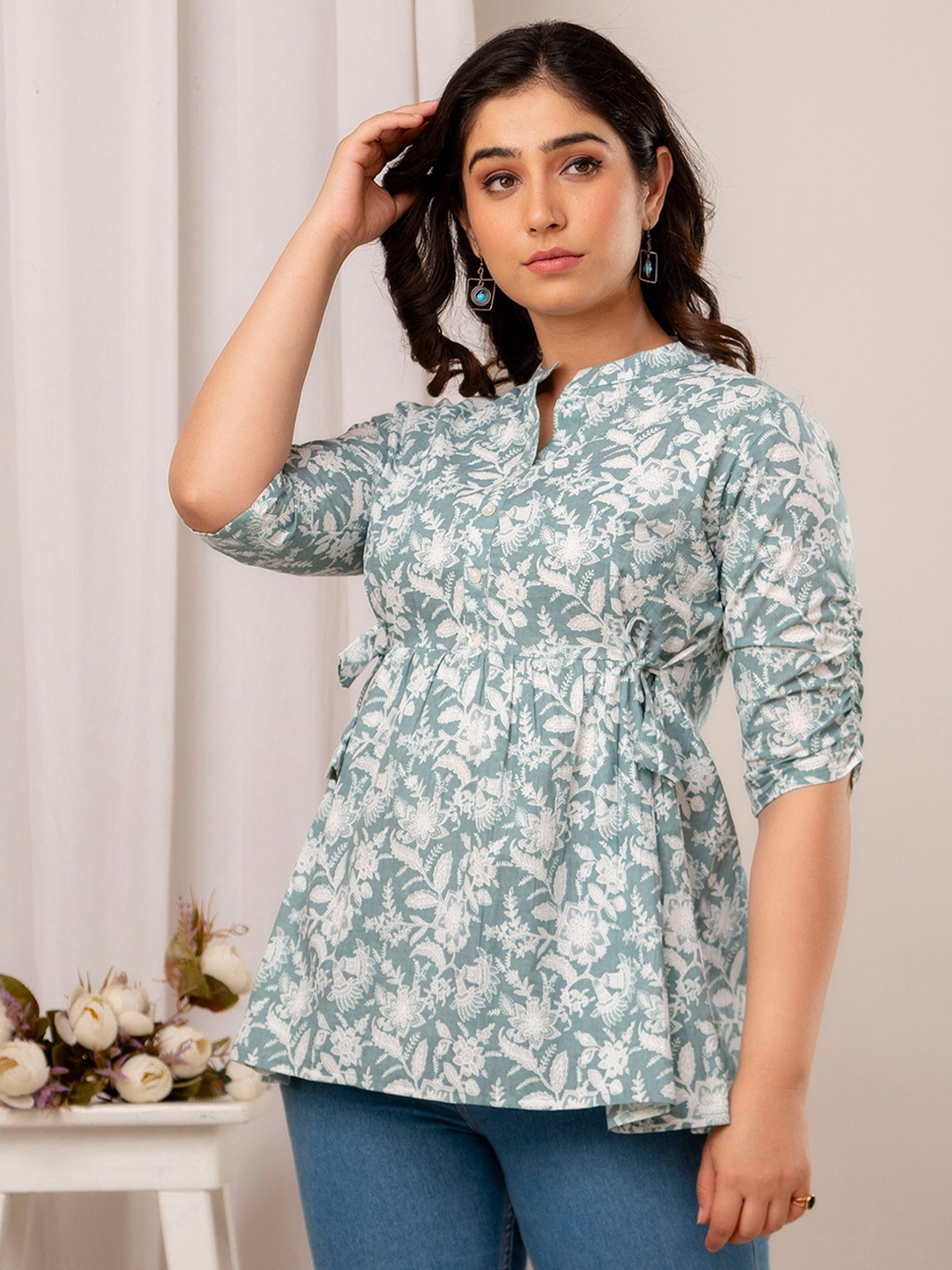 

MURLI KURTI Printed Tunic, Blue