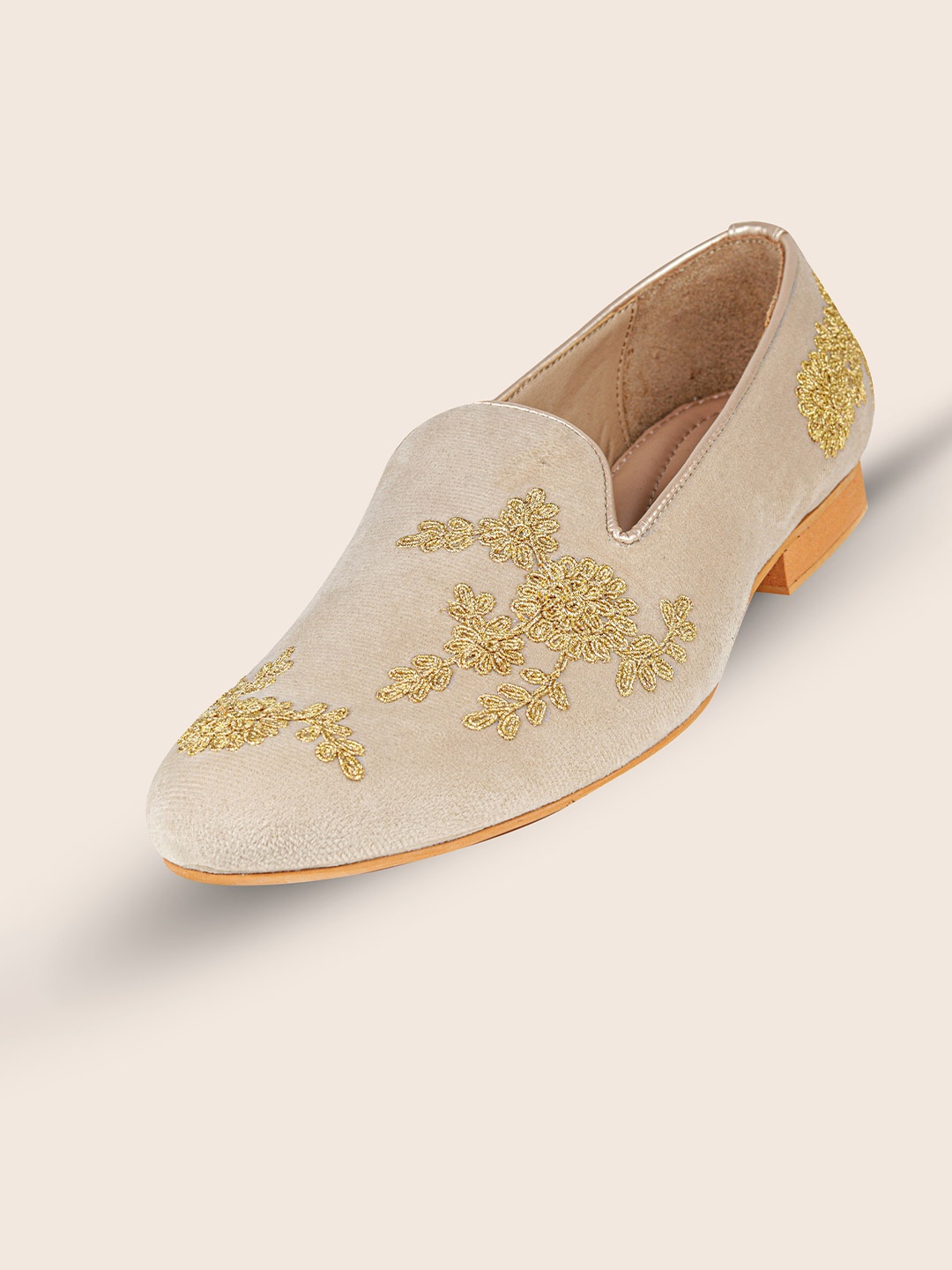 

TANNY SHOES Men Velvet Mojaris, Off white