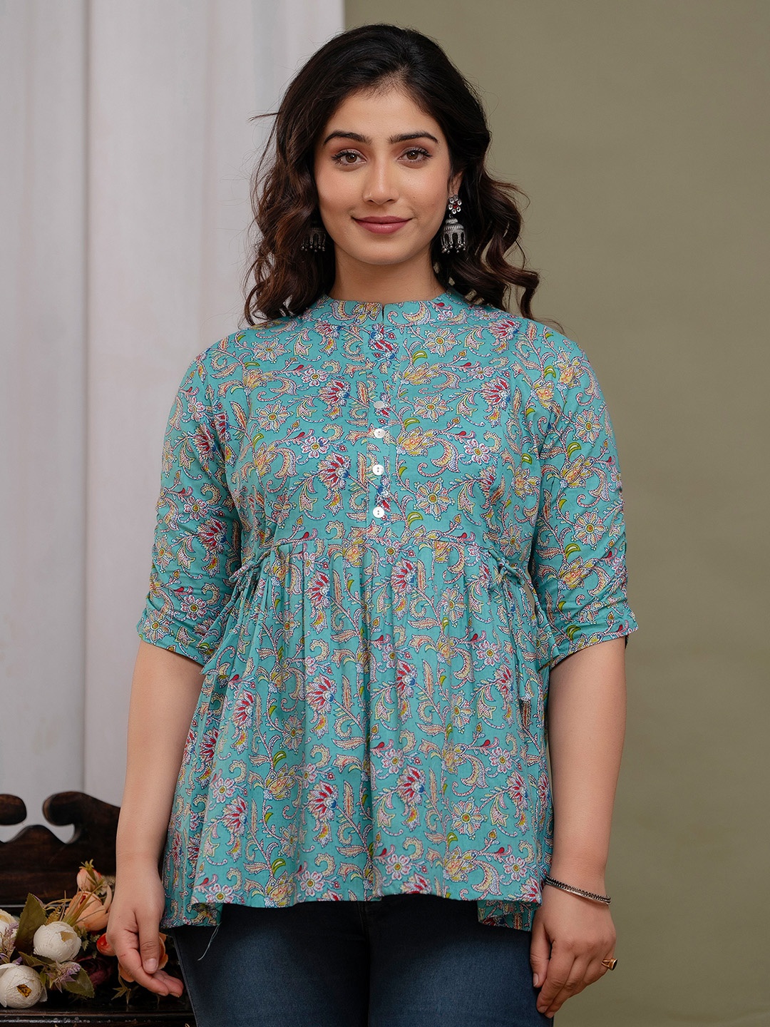 

MURLI KURTI Printed Tunic, Blue