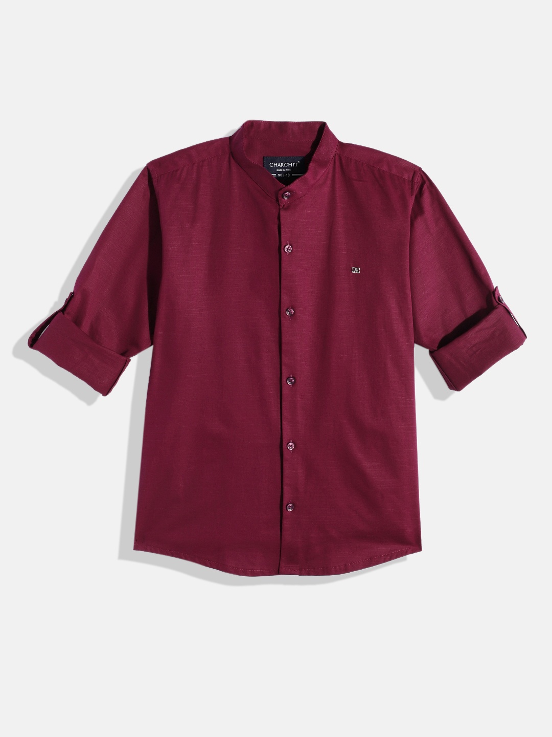 

CHARCHIT Boys Comfort Pure Cotton Casual Shirt, Burgundy