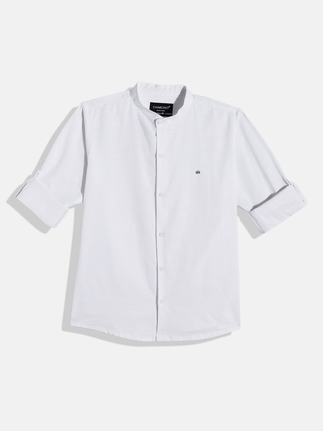 

CHARCHIT Boys Comfort Pure Cotton Casual Shirt, White