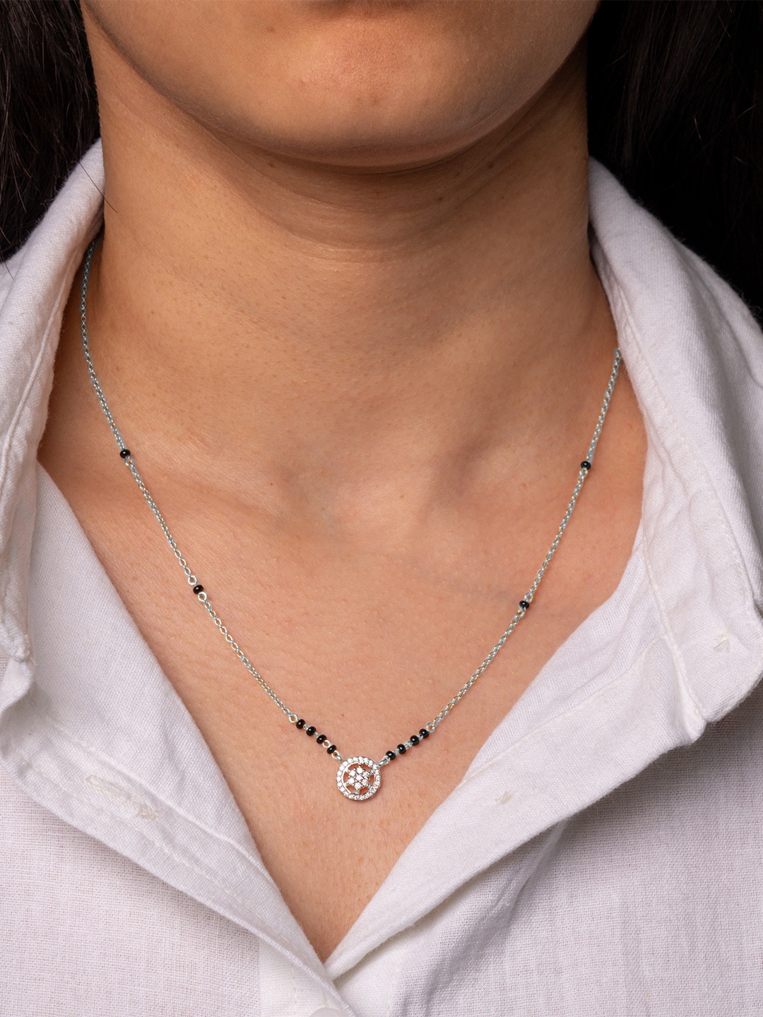 

Trisu Silver-Plated Mangalsutra