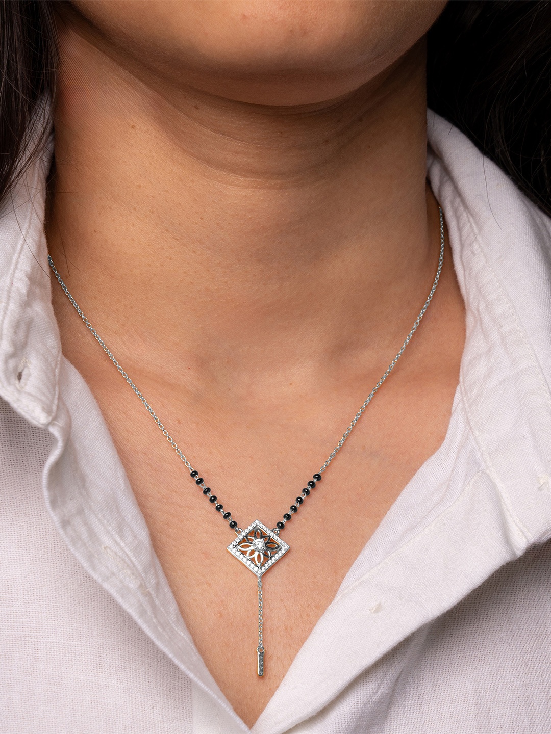

Trisu Silver-Plated Mangalsutra