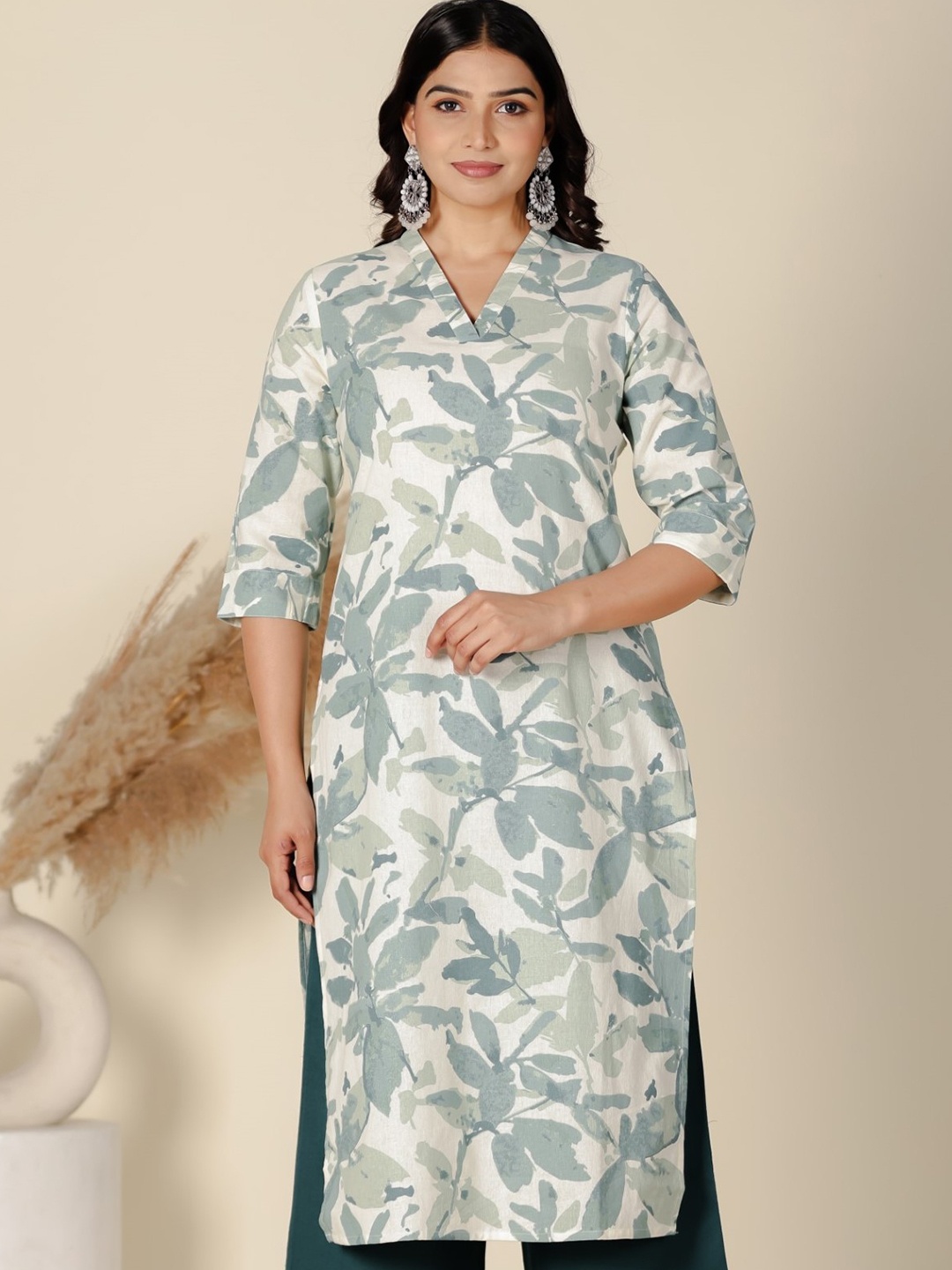

Aramya Women Printed Kurta, Green