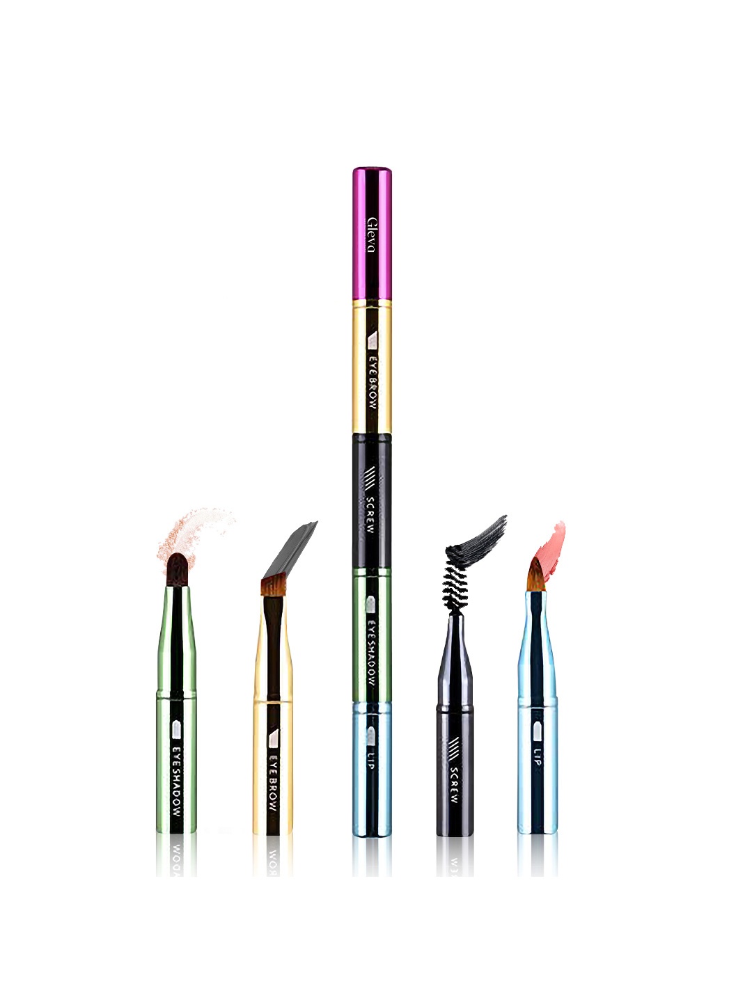 

Gleva 4 in 1 Pencil Colorful Makeup Brush, Pink