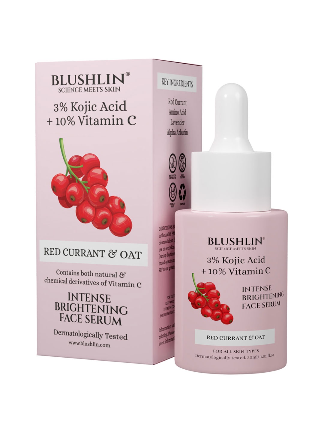 

BLUSHLIN 3% Kojic Acid & 10% Vitamin C Face Serum - 30 ml, Pink