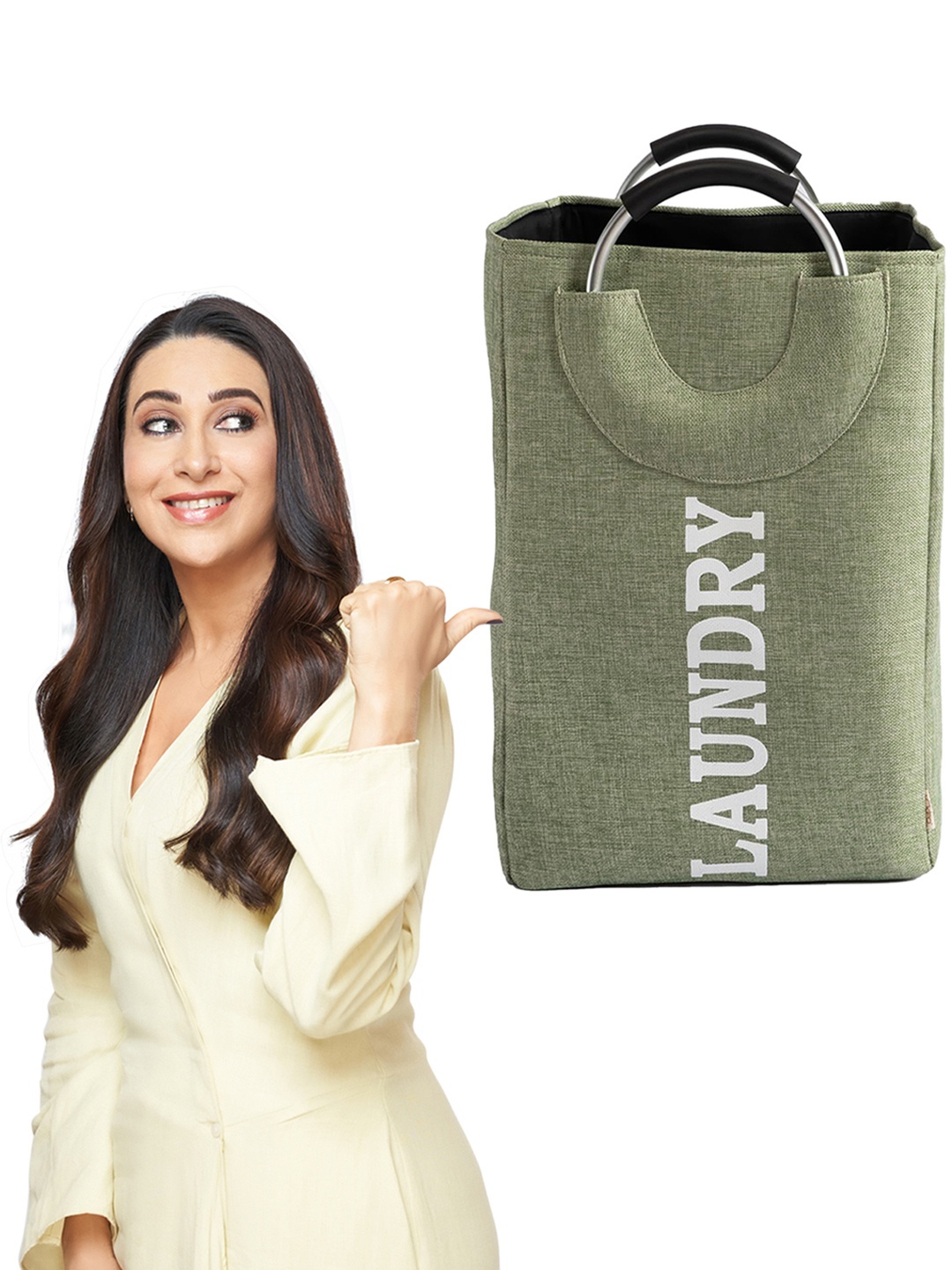 

HOKIPO Green Printed Foldable Laundry Bag