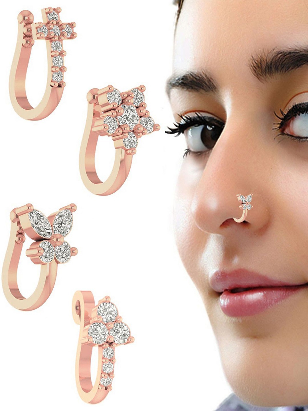 

VAMA Cubic Zirconia Stud Nosepin, Copper