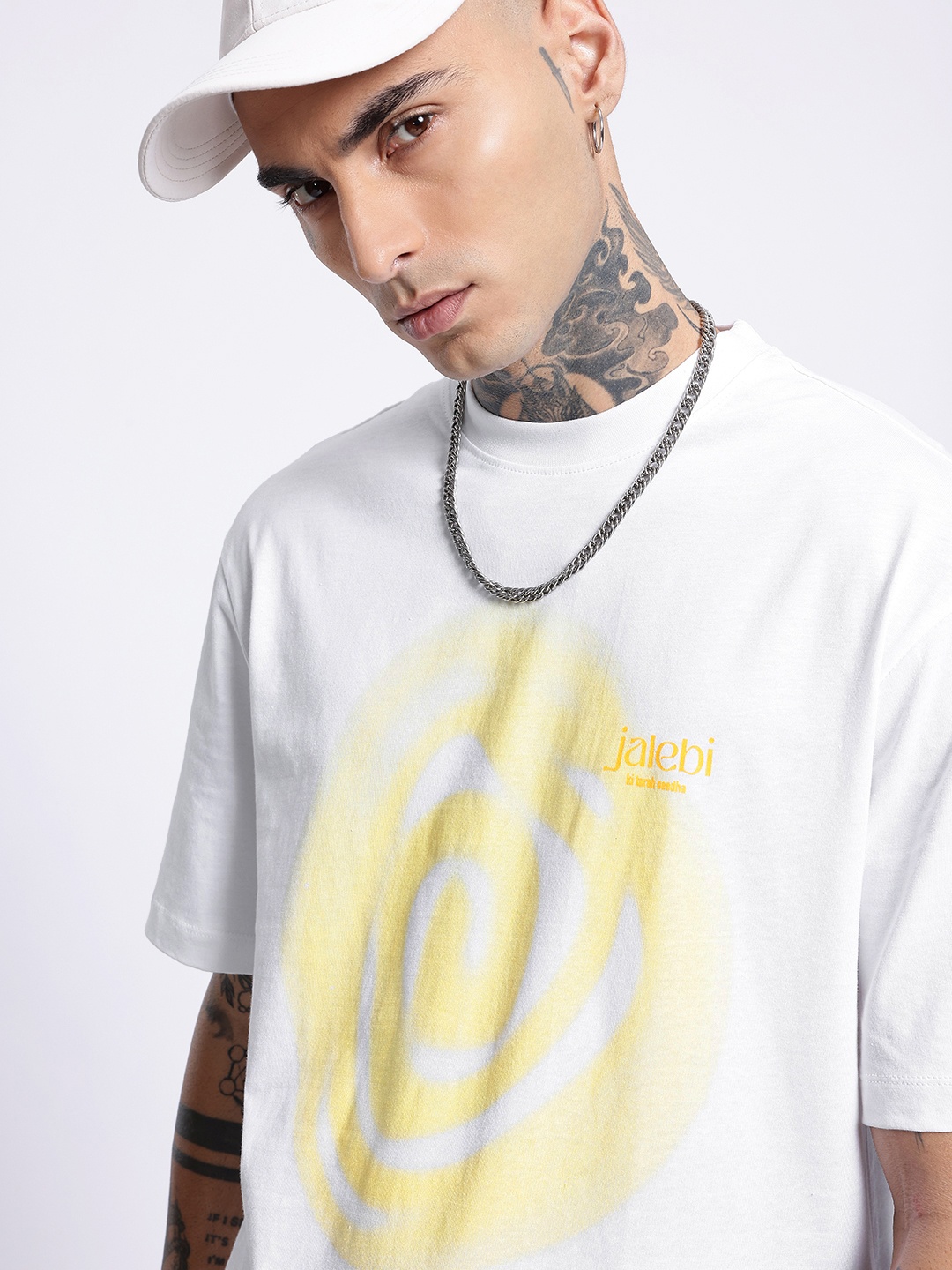 

glitchez Sweet Revolution Printed Oversized T-shirt, White
