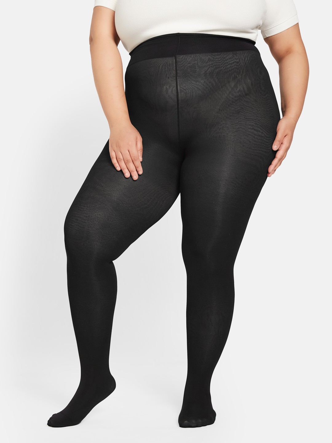 

Curves By ZeroKaata High Waist Pantyhose Stockings, Black