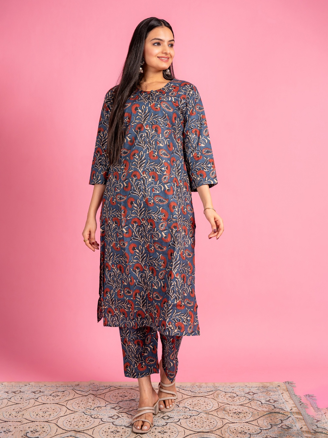 

EKISHA Women Floral Printed Co Ord Set, Blue