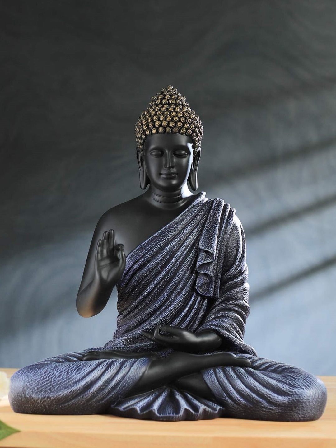 

NAYRA HANDICRAFTS Navy Blue Samadhi Pose Sitting Calm Decorative Buddha Idol Showpiece