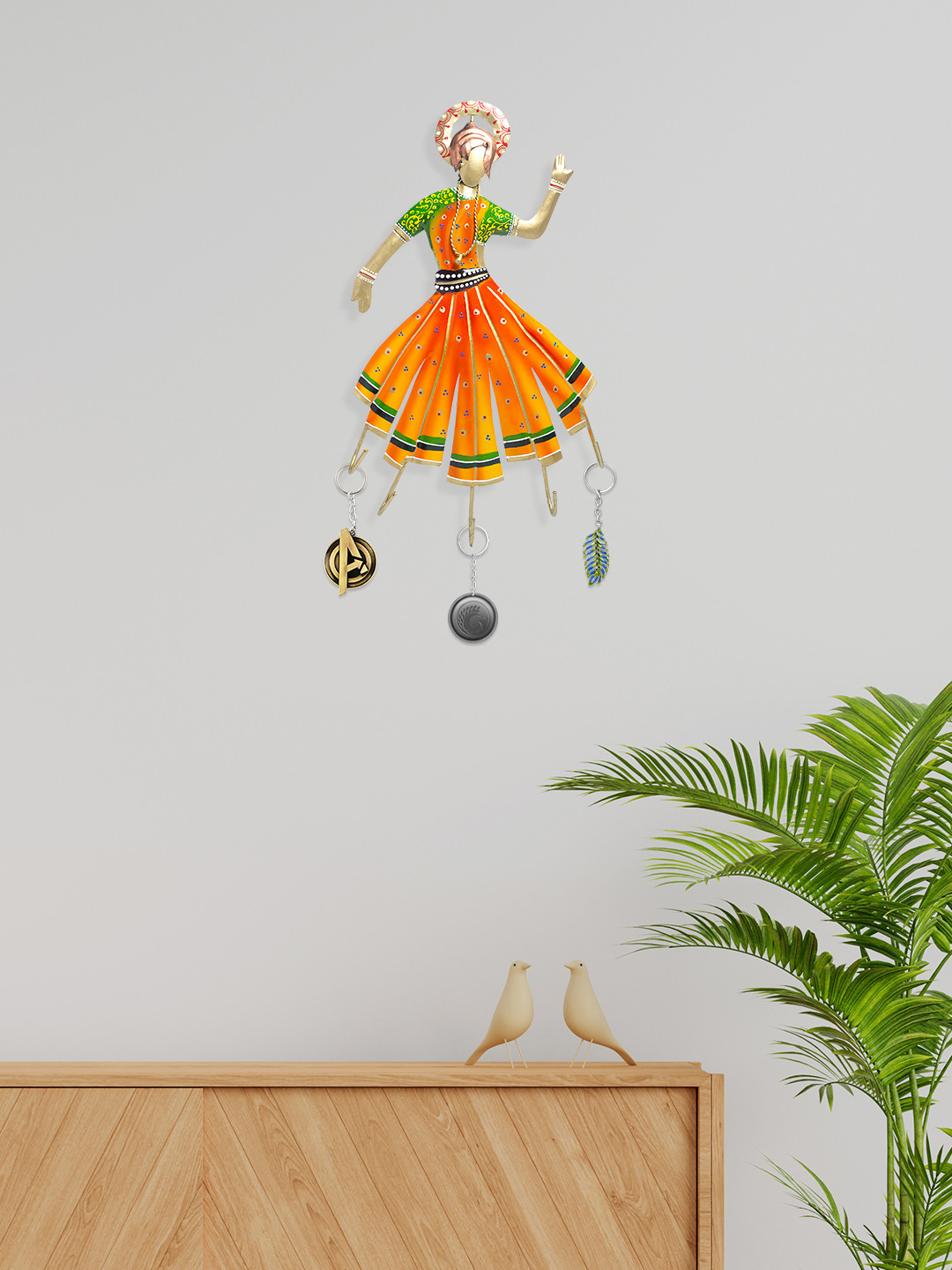 

Golden Peacock Orange-Colored Metal Key Holders