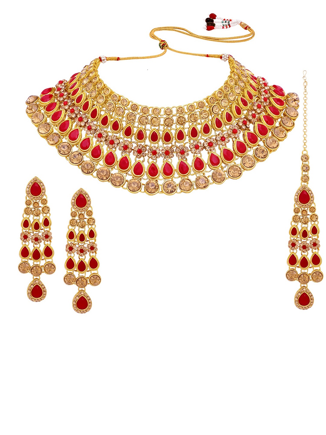 

Stefan Gold-Plated Kundan-Studded Jewellery Set